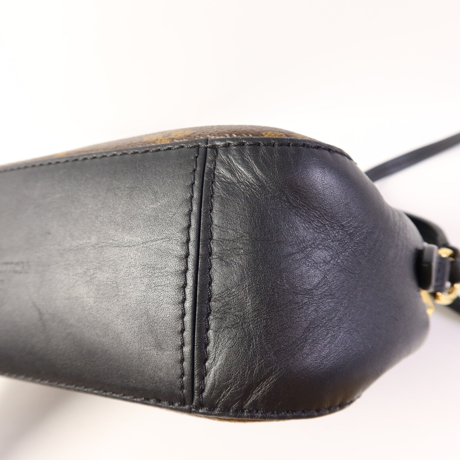 LOUIS VUITTON Monogram Saintonge金扣手挽袋棕色