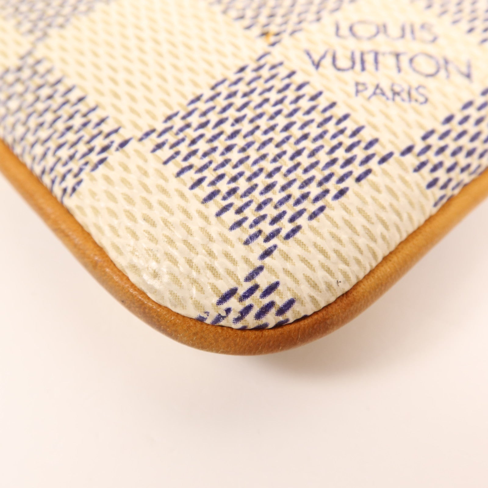 LOUIS VUITTON Damier Azur Pochette Mira金扣手拿包