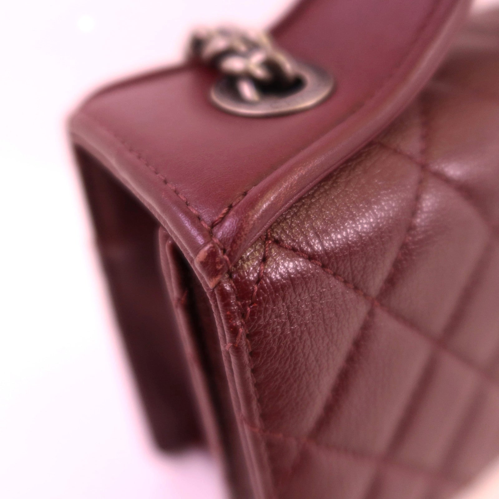 CHANEL 牛皮皮革CC University Flap Bag銀扣鏈帶手挽肩背兩用袋