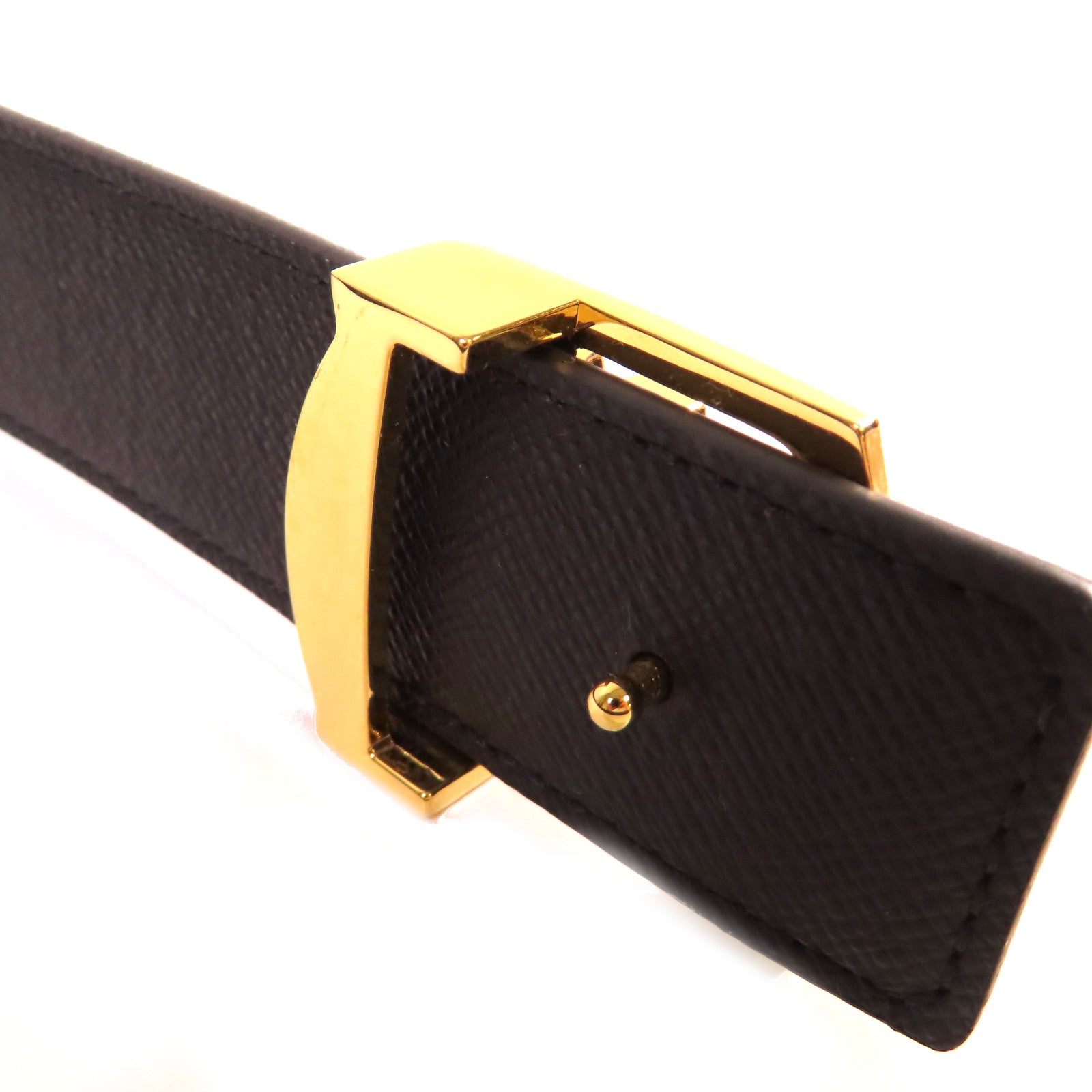 LOUIS VUITTON Monogram Reversible Initiales Belt LV Buckle金扣皮帶啡色
