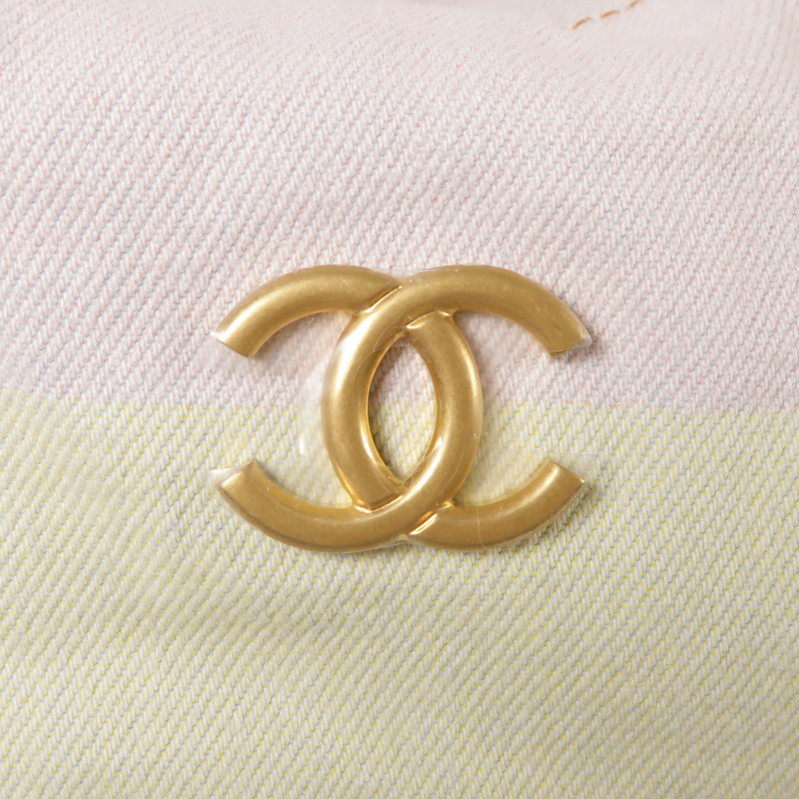 CHANEL CC GHW Tote Bag Canvas Pink / Yellow