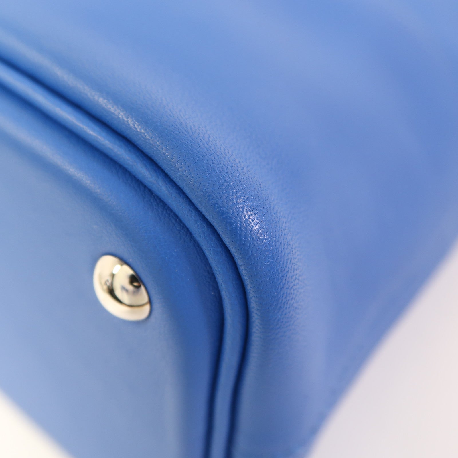 HERMES Swift皮革Bolide 27銀扣手挽肩背兩用袋Bleu Zanzibar