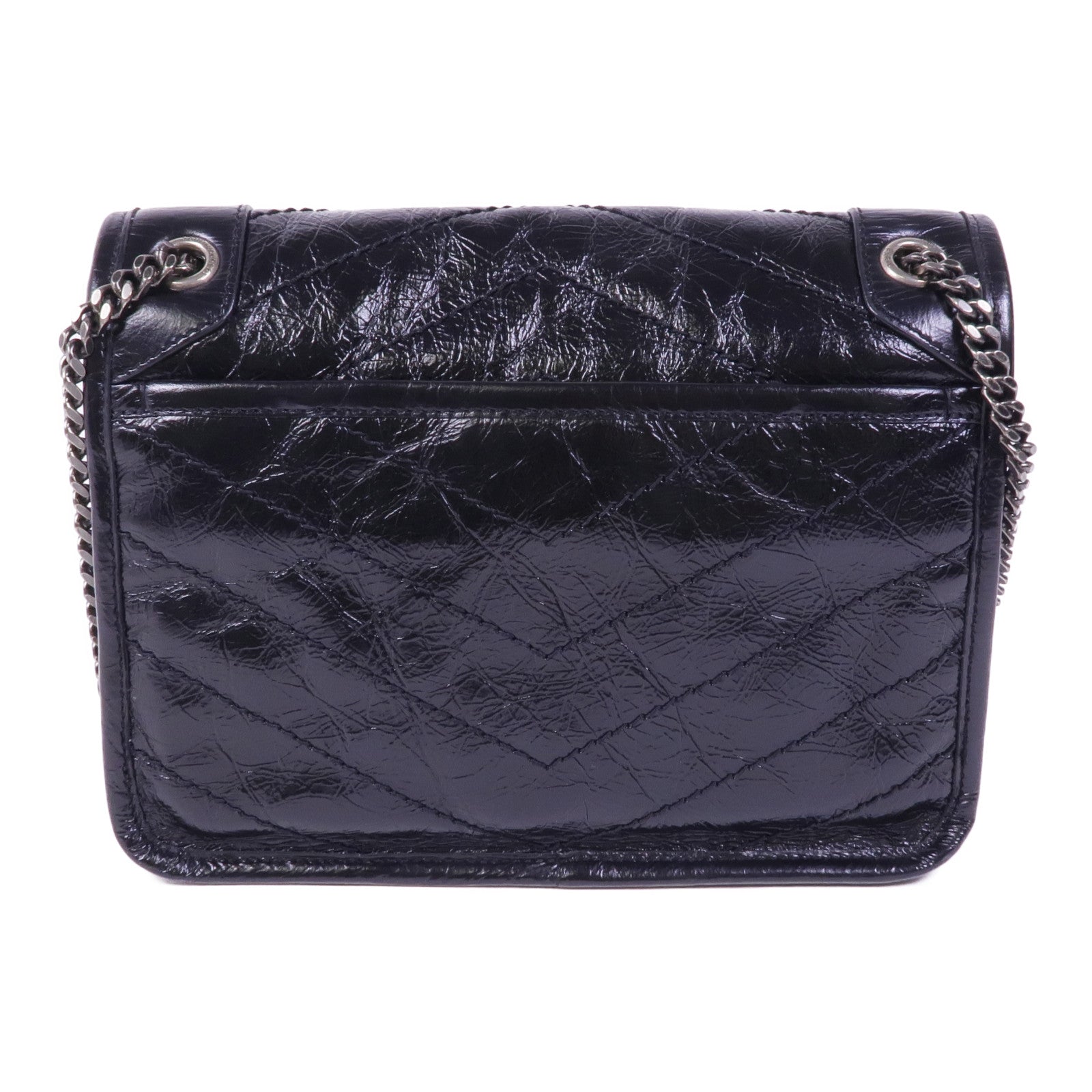 YVES SAINT LAURENT 牛皮皮革Niki Baby銀扣鏈帶肩背袋