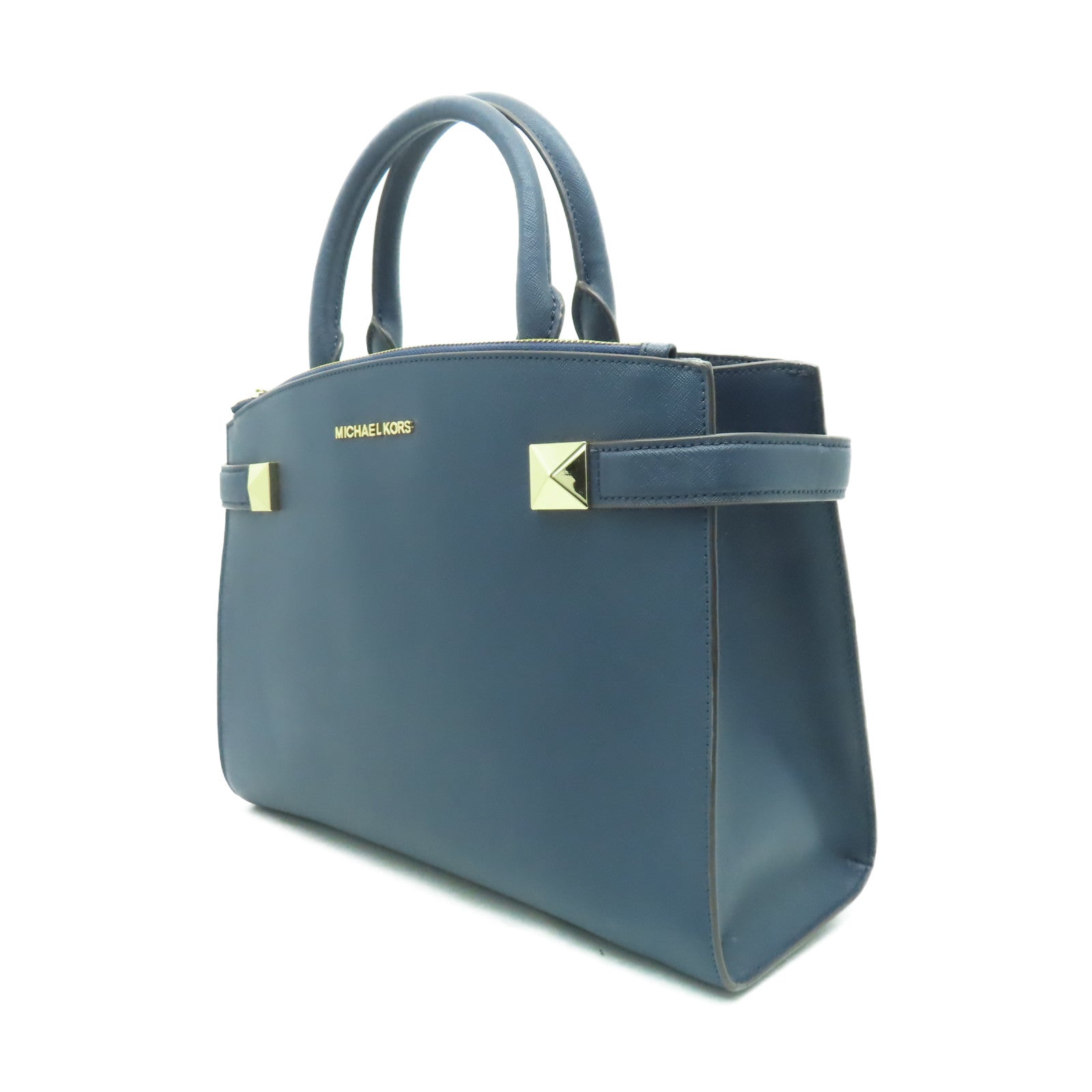 Michael Kors 【激減優惠】牛皮皮革Shoulder Bag金扣手挽肩背兩用袋藍色