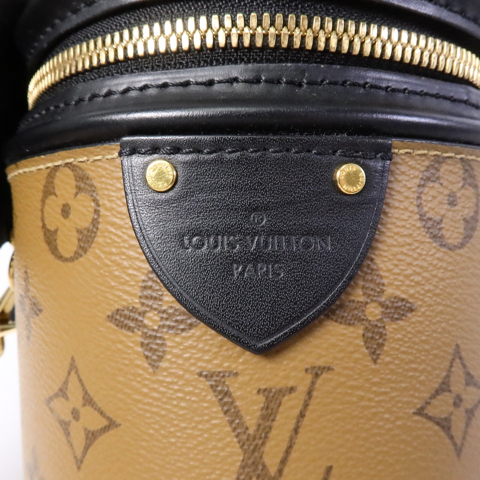 LOUIS VUITTON Monogram Reverse Cannes金扣手挽肩背兩用袋