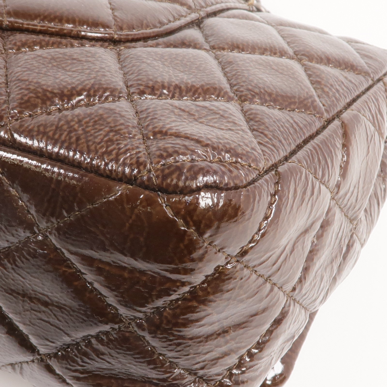 CHANEL 漆皮皮革Classic 25銀扣鏈帶肩背袋