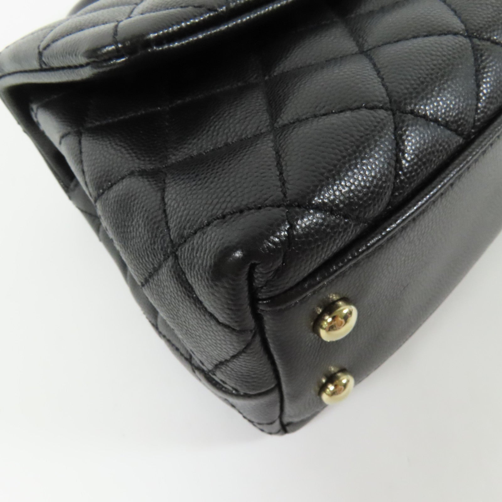 CHANEL 牛皮皮革Coco Handle Small金扣手挽肩背兩用袋