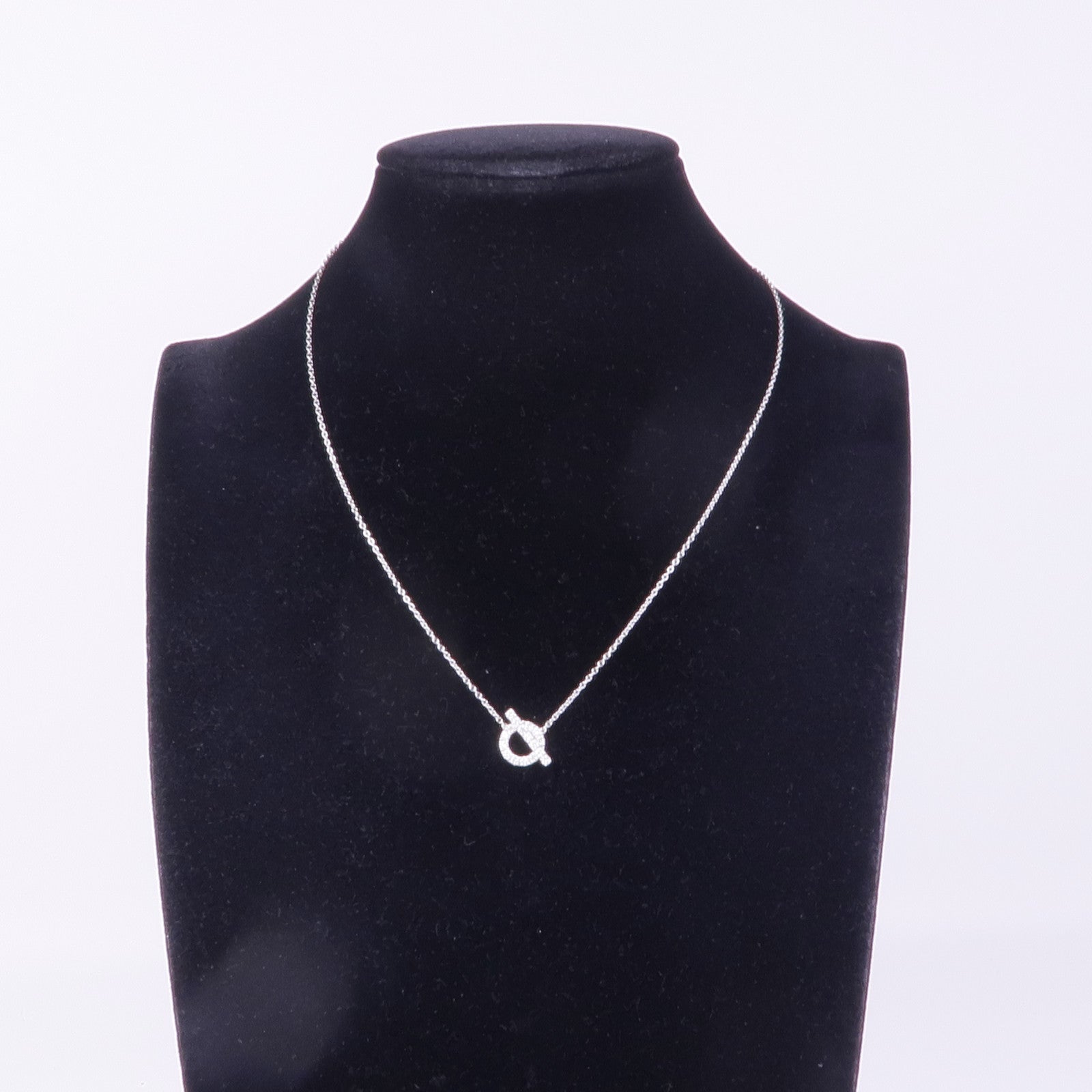 HERMES 18K白金Finesse Pendant鑽石項鍊