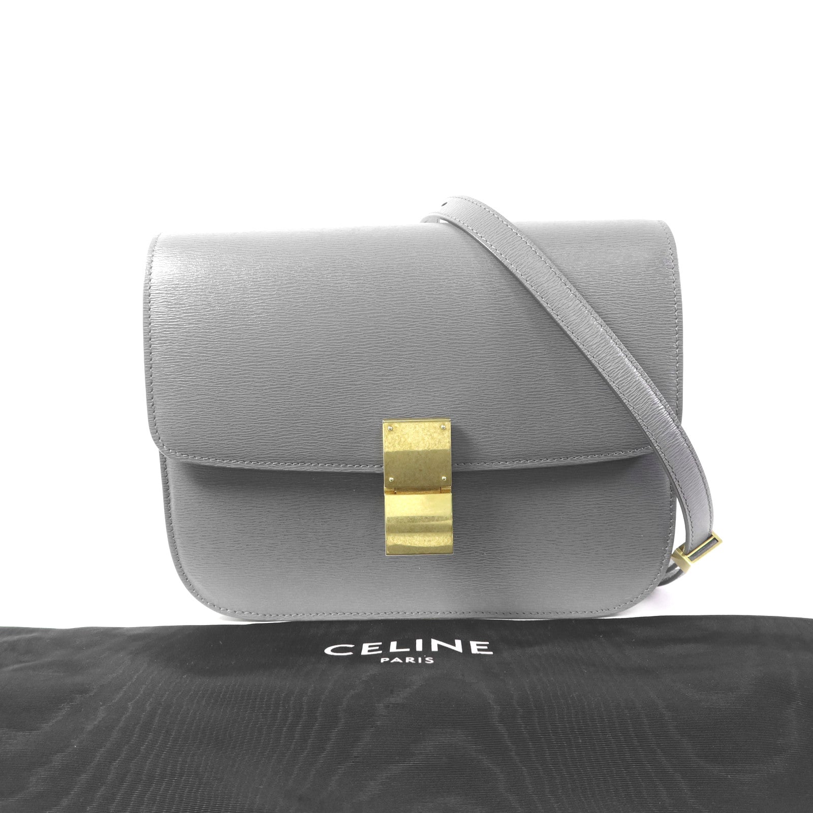 CELINE 【激減優惠】牛皮皮革Classic Box金扣肩背袋