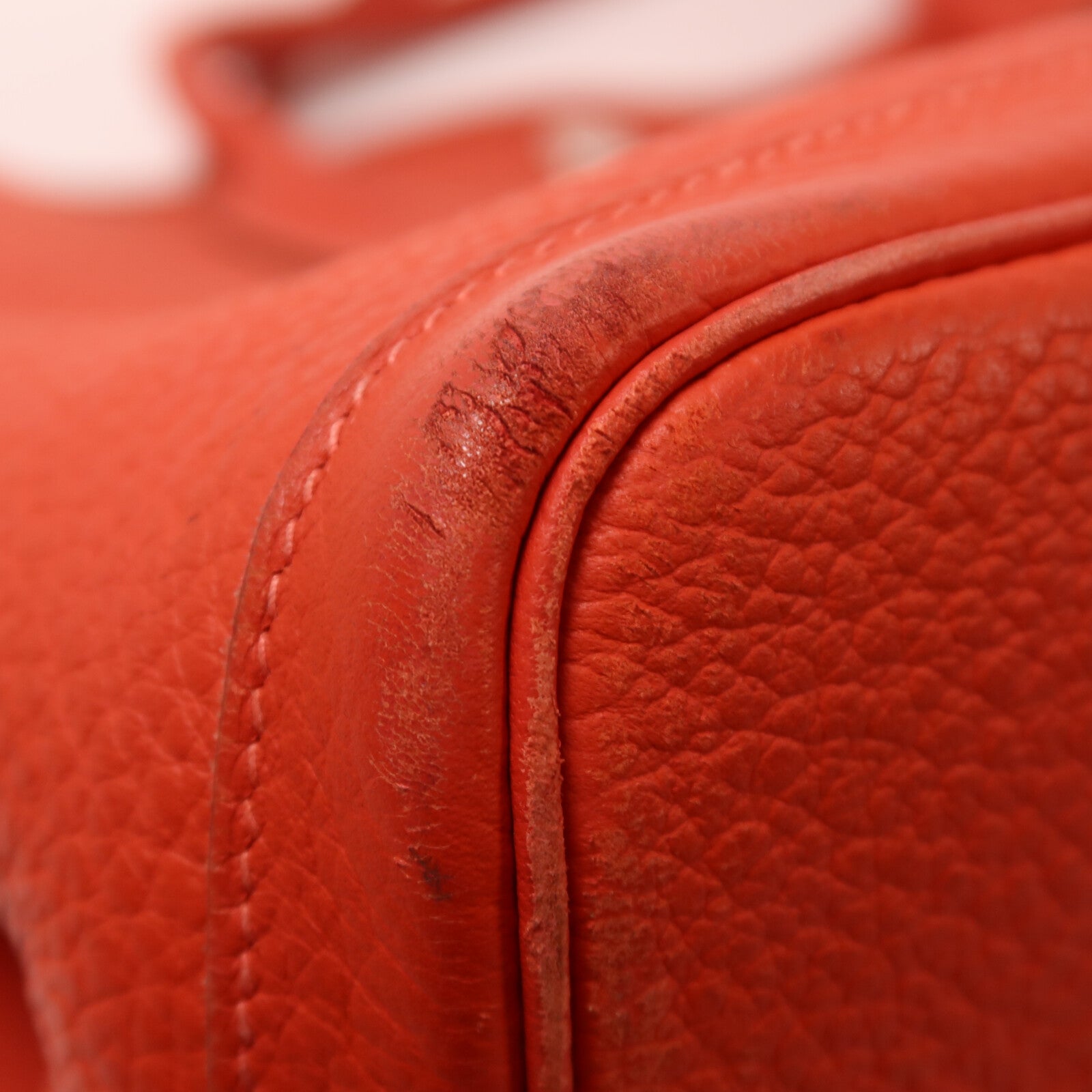 HERMES Clemence皮革Garden Party PM手挽袋Rouge Tomate