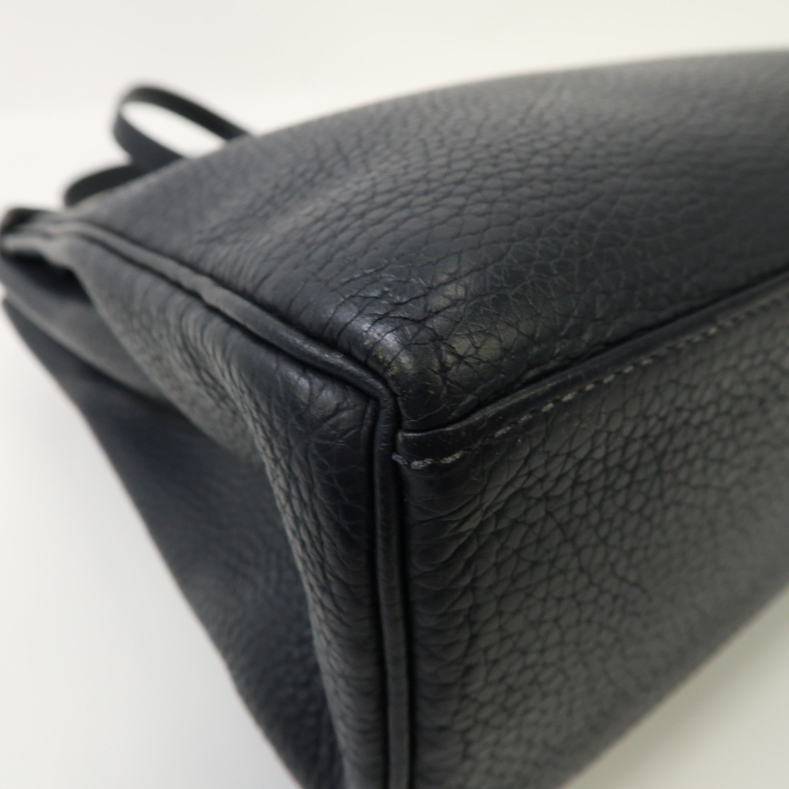 HERMES Clemence皮革Kelly Ado II銀扣背包Bleu Nuit/午夜藍色