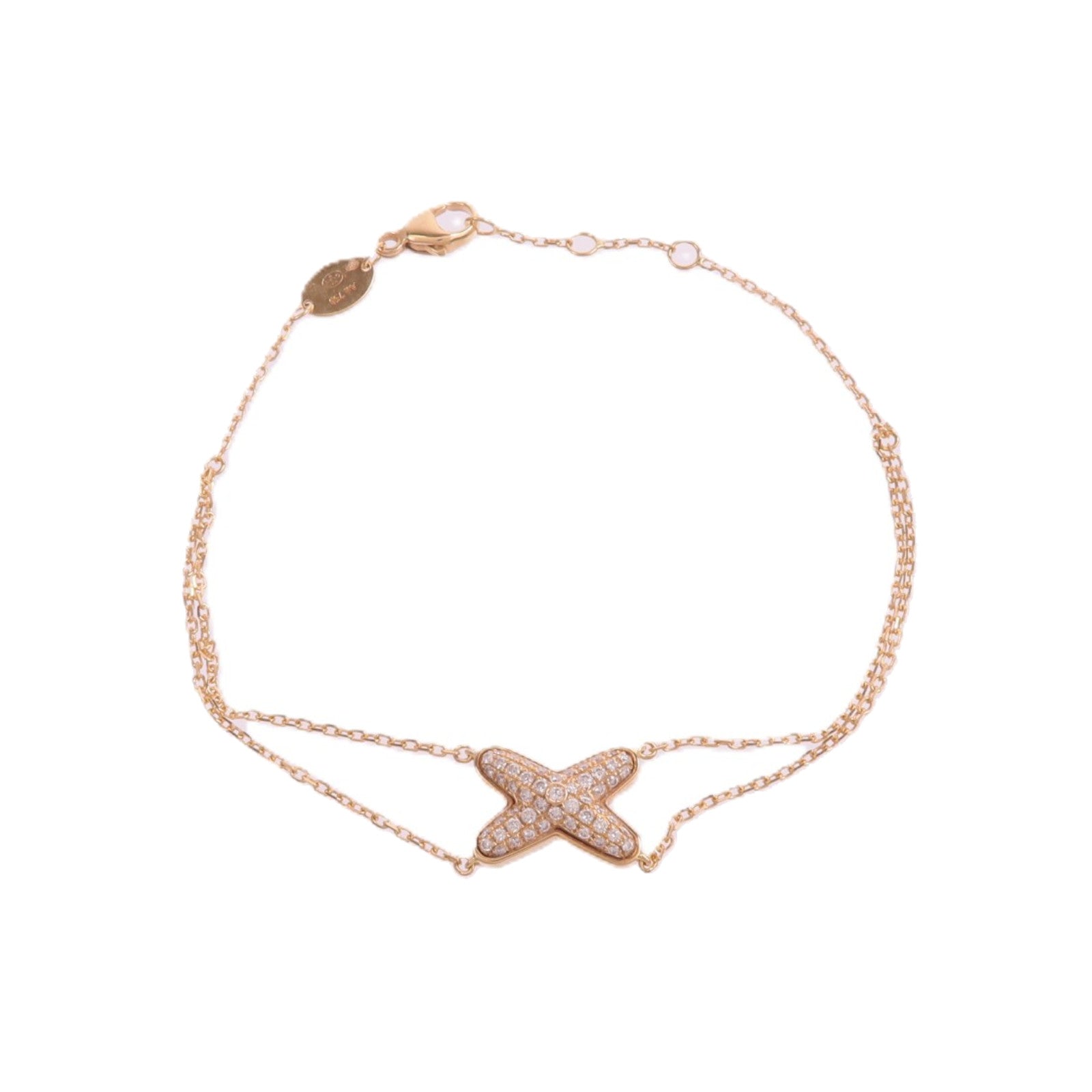 Chaumet 18K玫瑰金Jeux De Liens鑽石手鏈