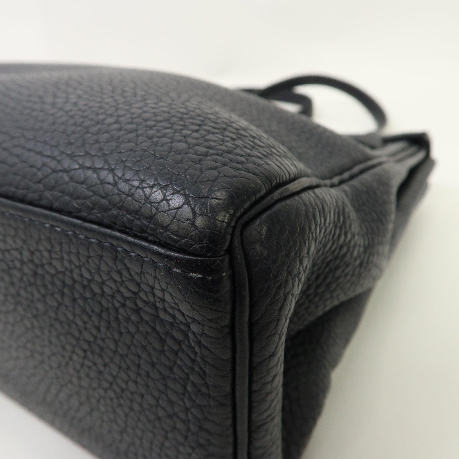 HERMES Clemence皮革Kelly Ado II銀扣背包Bleu Nuit/午夜藍色