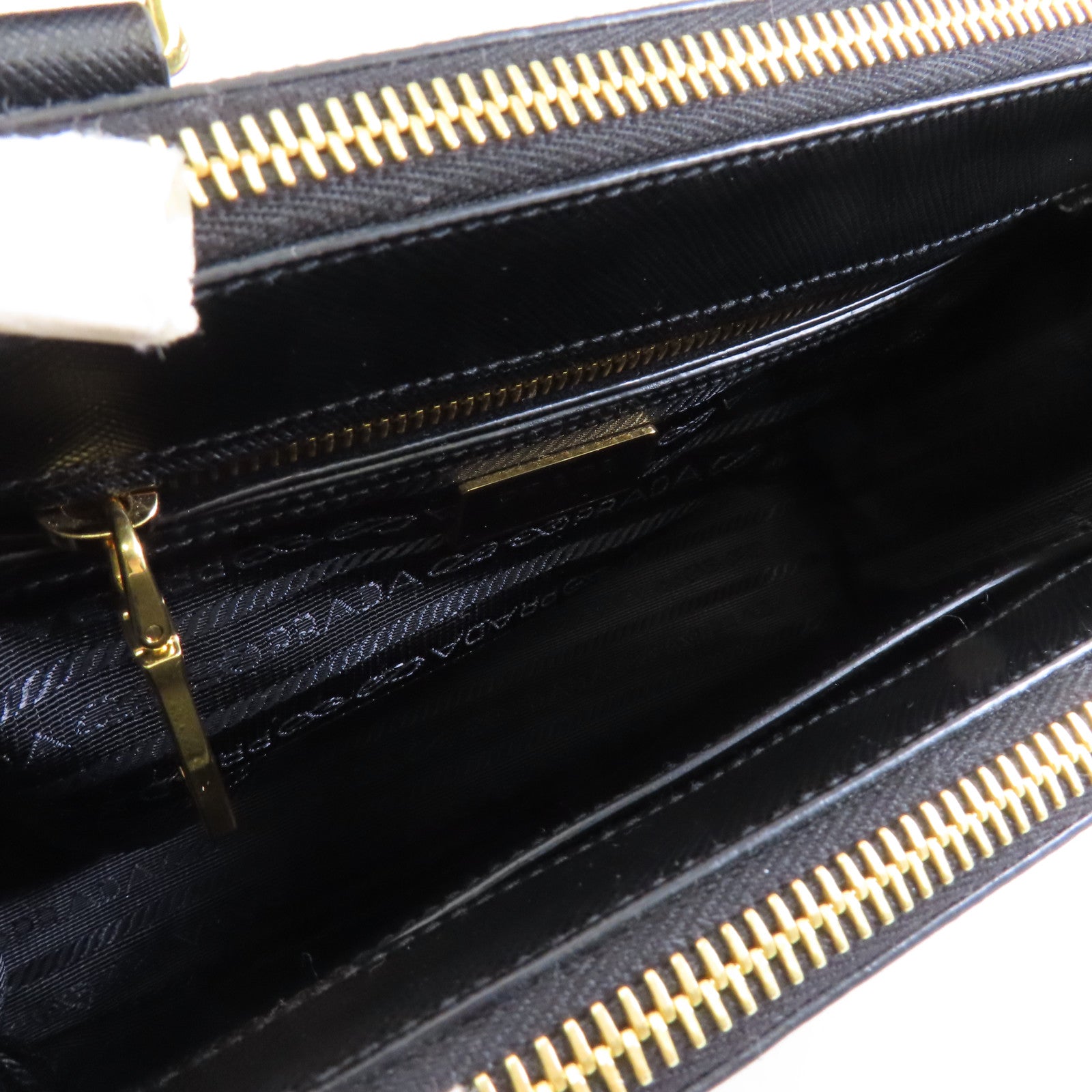 PRADA Saffiano皮革2way Shoulder Bag金扣手挽肩背兩用袋黑色