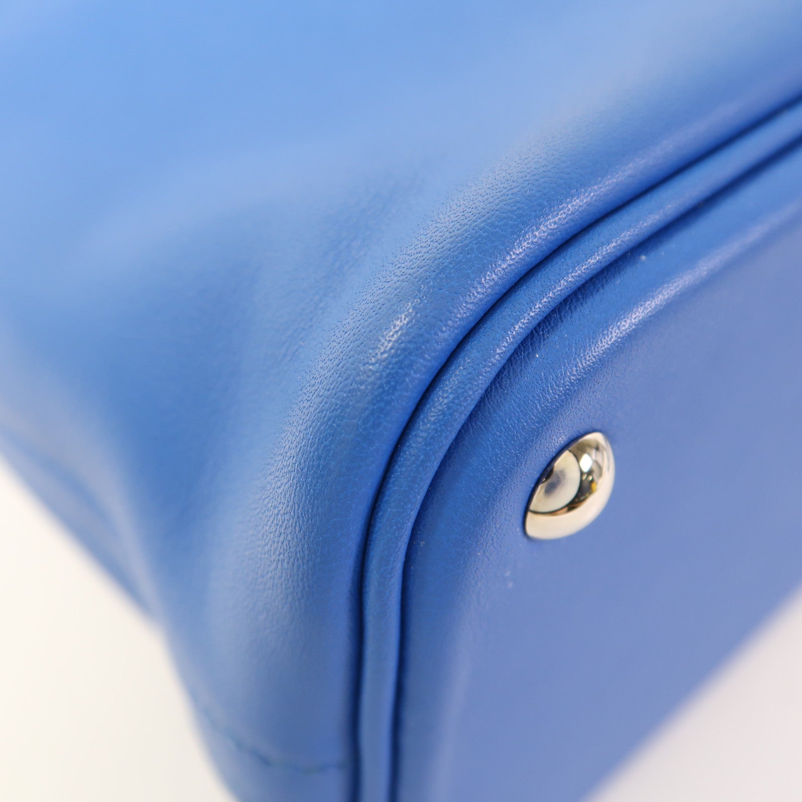 HERMES Swift皮革Bolide 27銀扣手挽肩背兩用袋Bleu Zanzibar