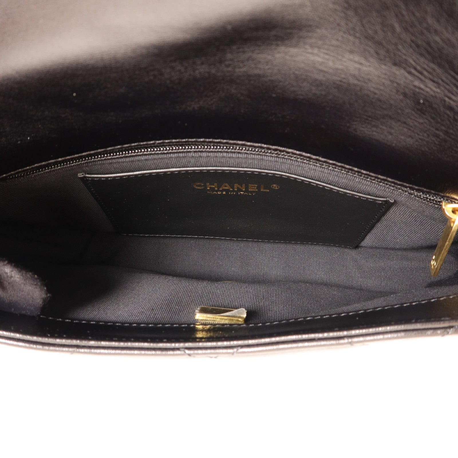 CHANEL 牛皮皮革Chain Shoulder金扣鏈帶肩背袋