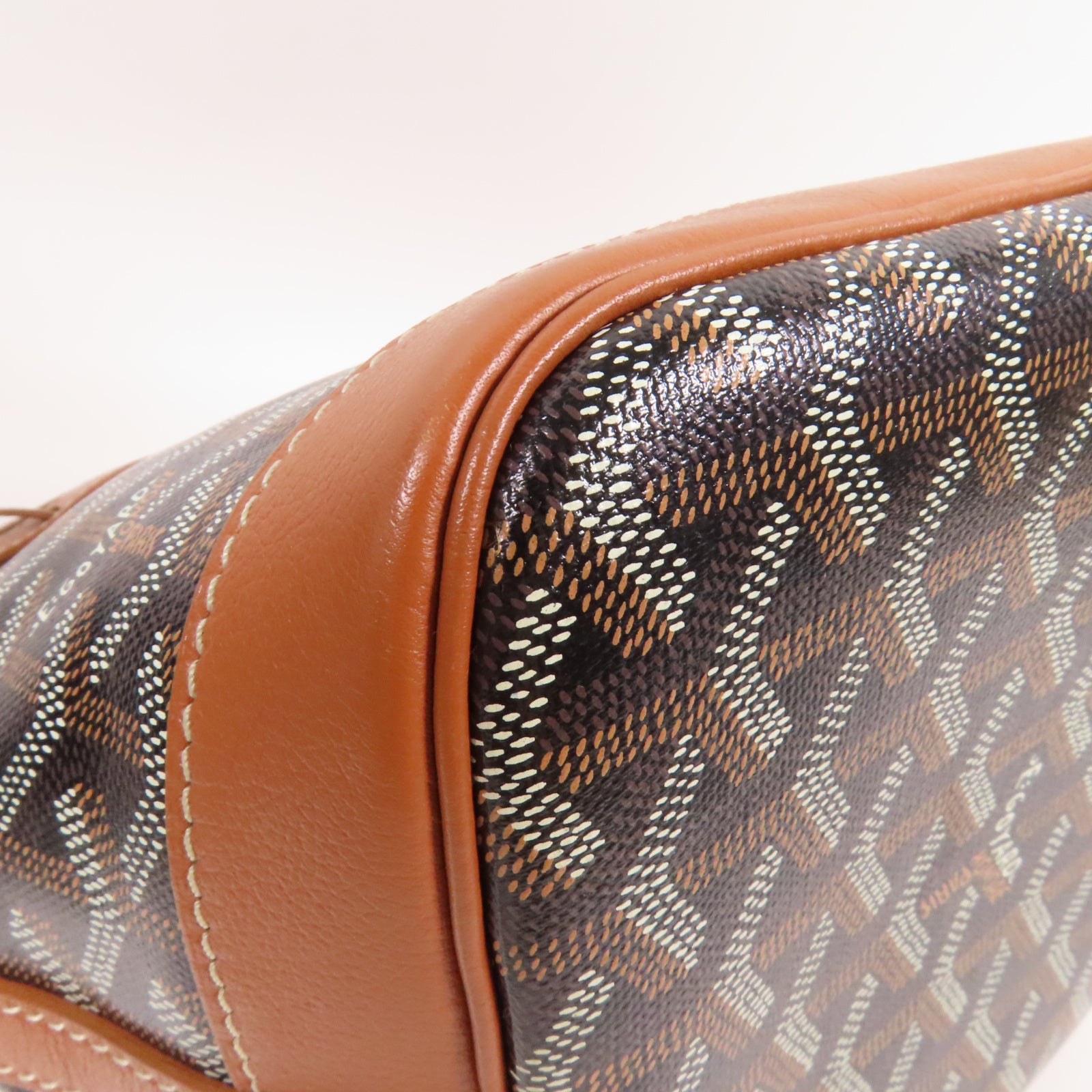 GOYARD 塗層帆布Petit Flot Bucket銀扣肩背袋黑色/啡色