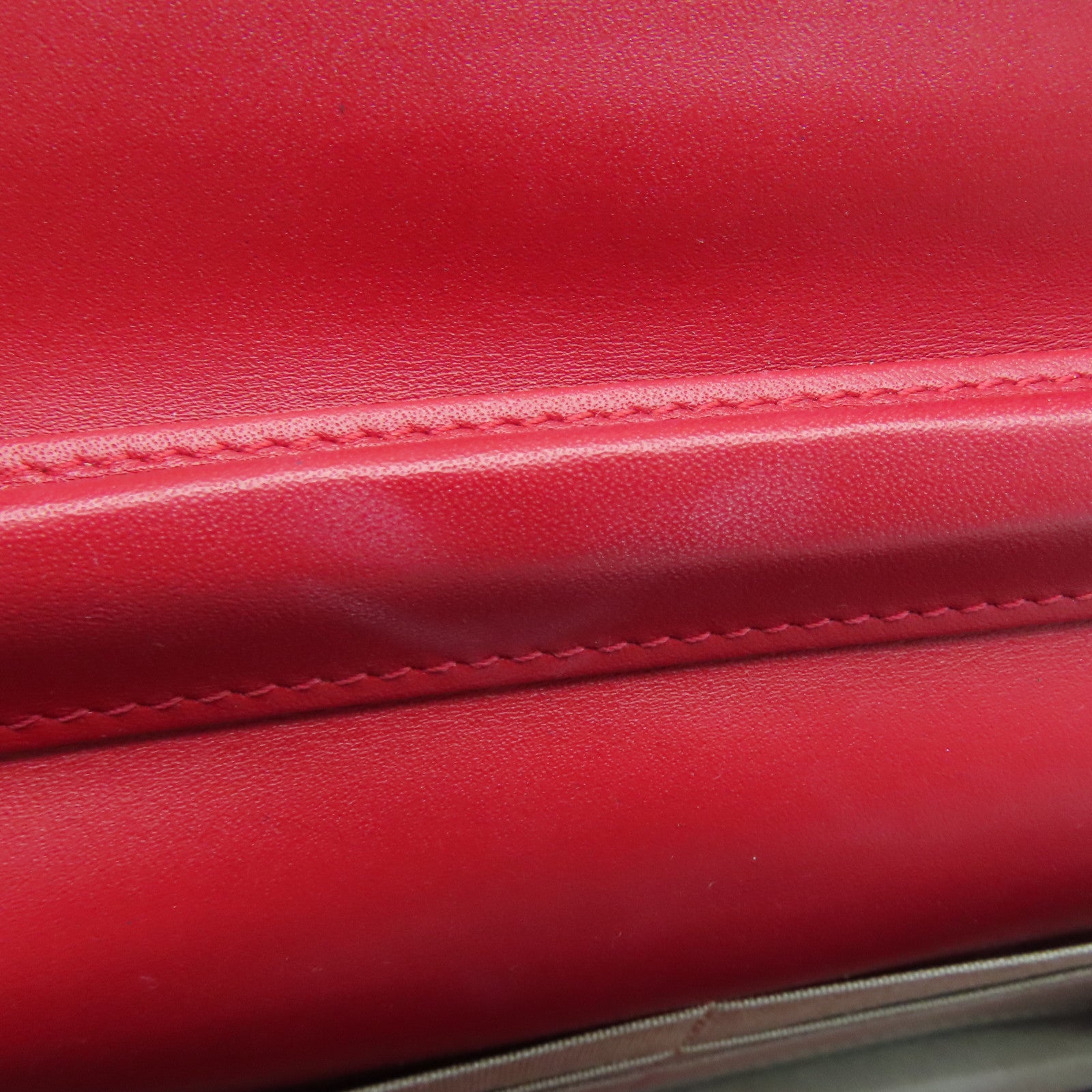 CHANEL Rhombus Patent Leather Wallet on Chain Shoulder Bag Red