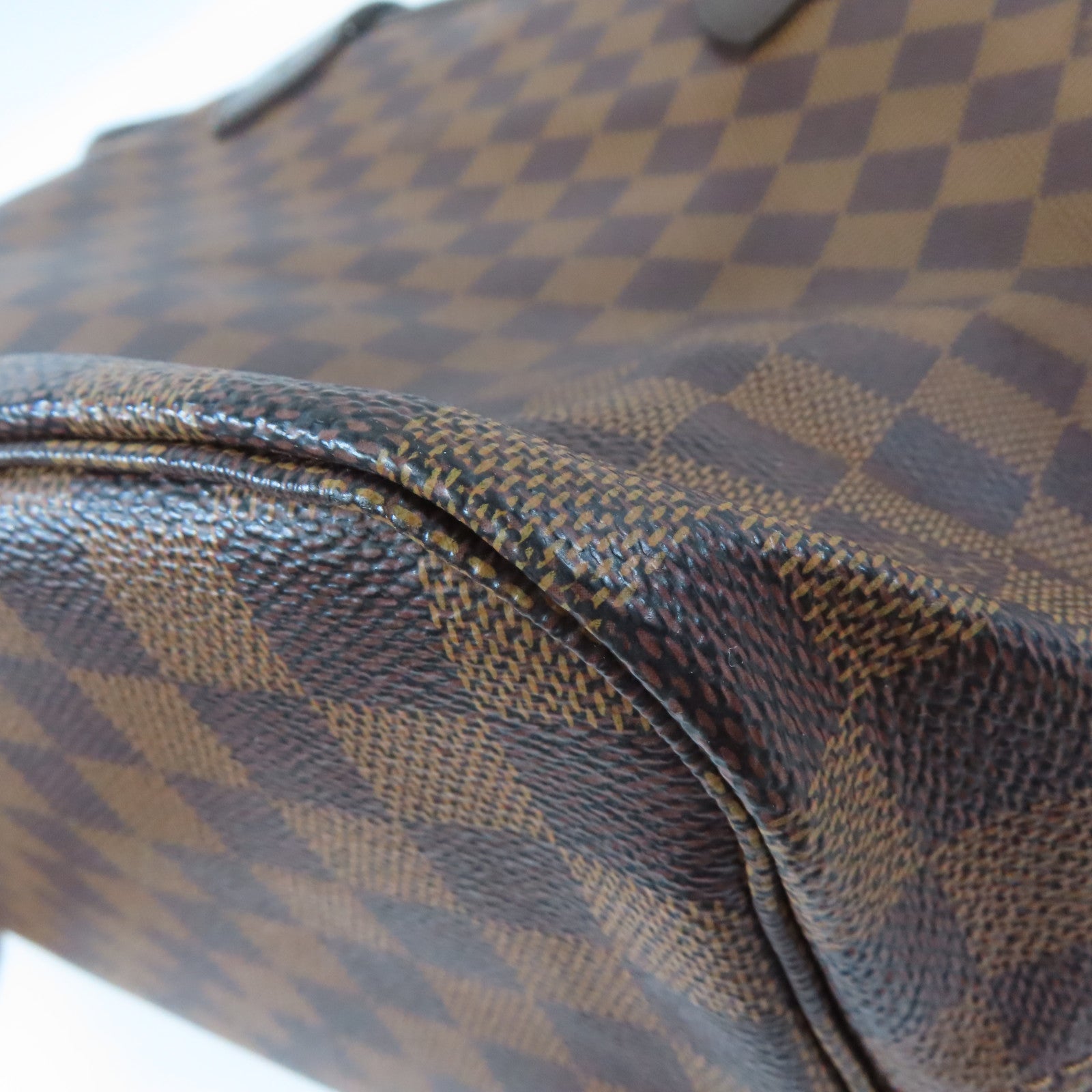LOUIS VUITTON Damier Neverfull MM金扣肩背袋啡色