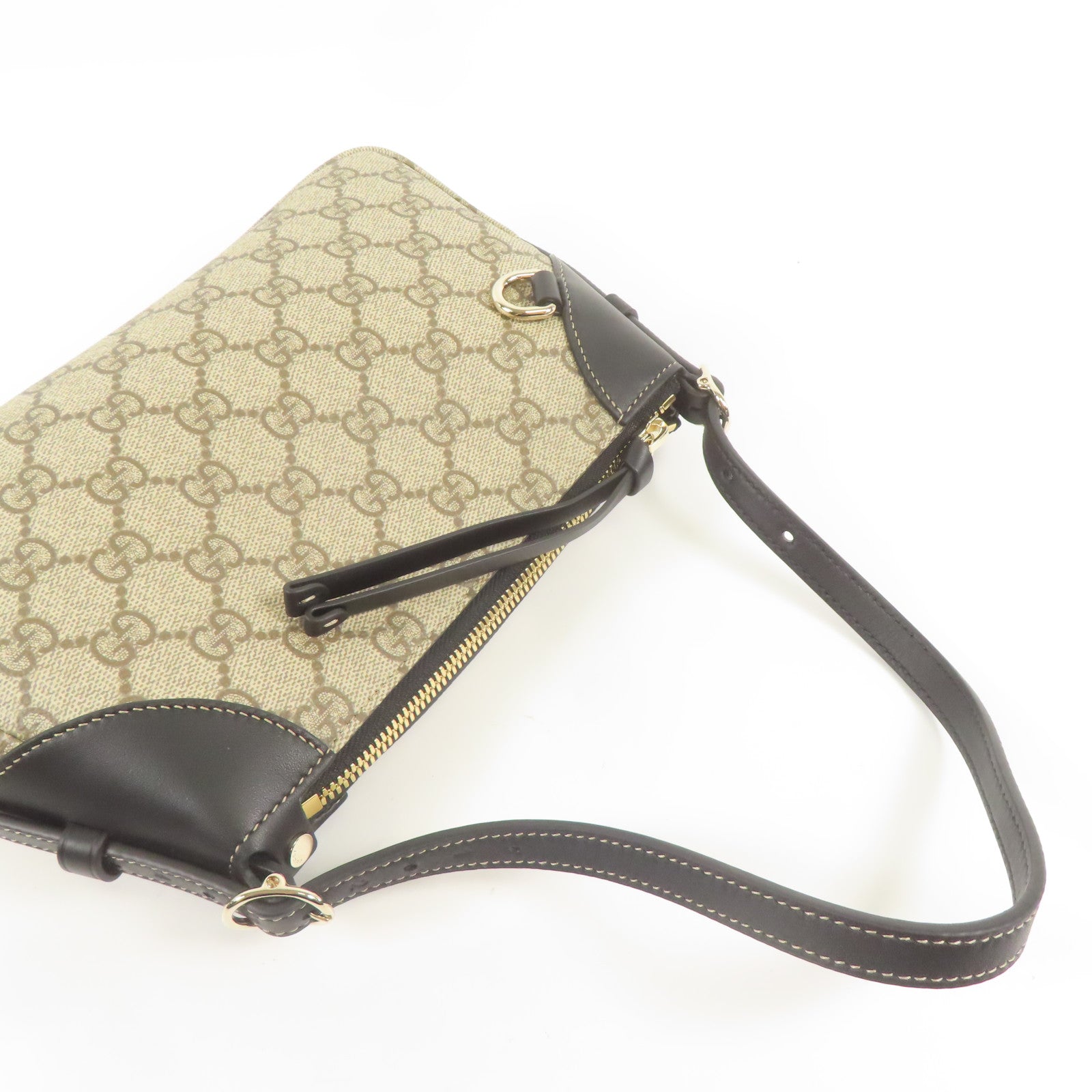 GUCCI 塗層帆布Shoulder Bag金扣手挽肩背兩用袋