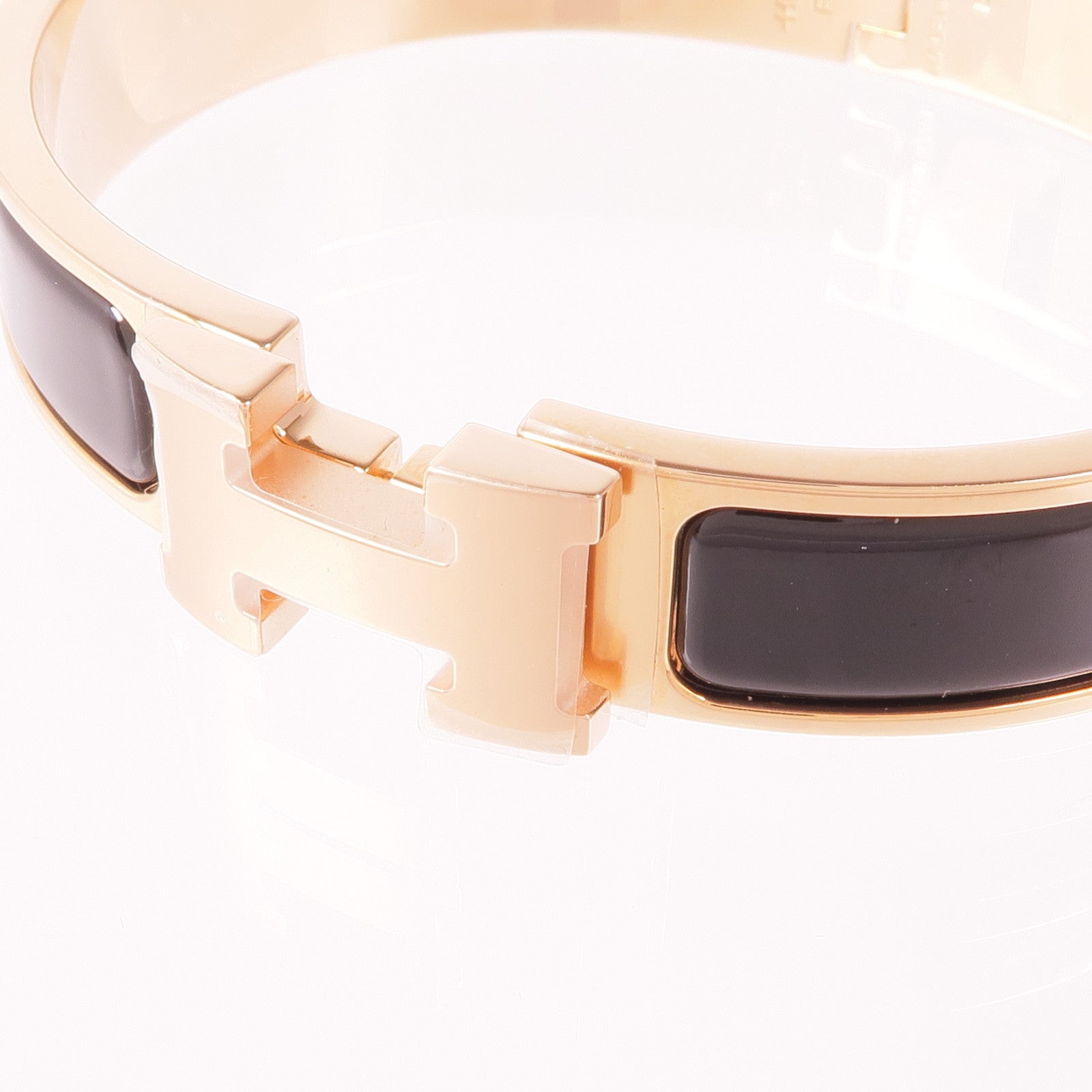 HERMES 金屬/琺瑯Clic H Bracelet手鐲Noir