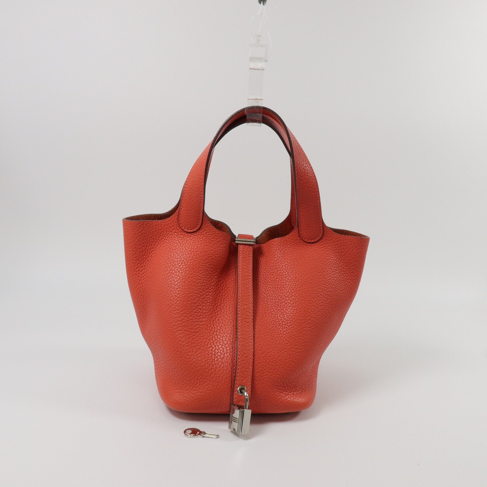 HERMES Clemence皮革Picotin PM手挽袋Bougainvillier