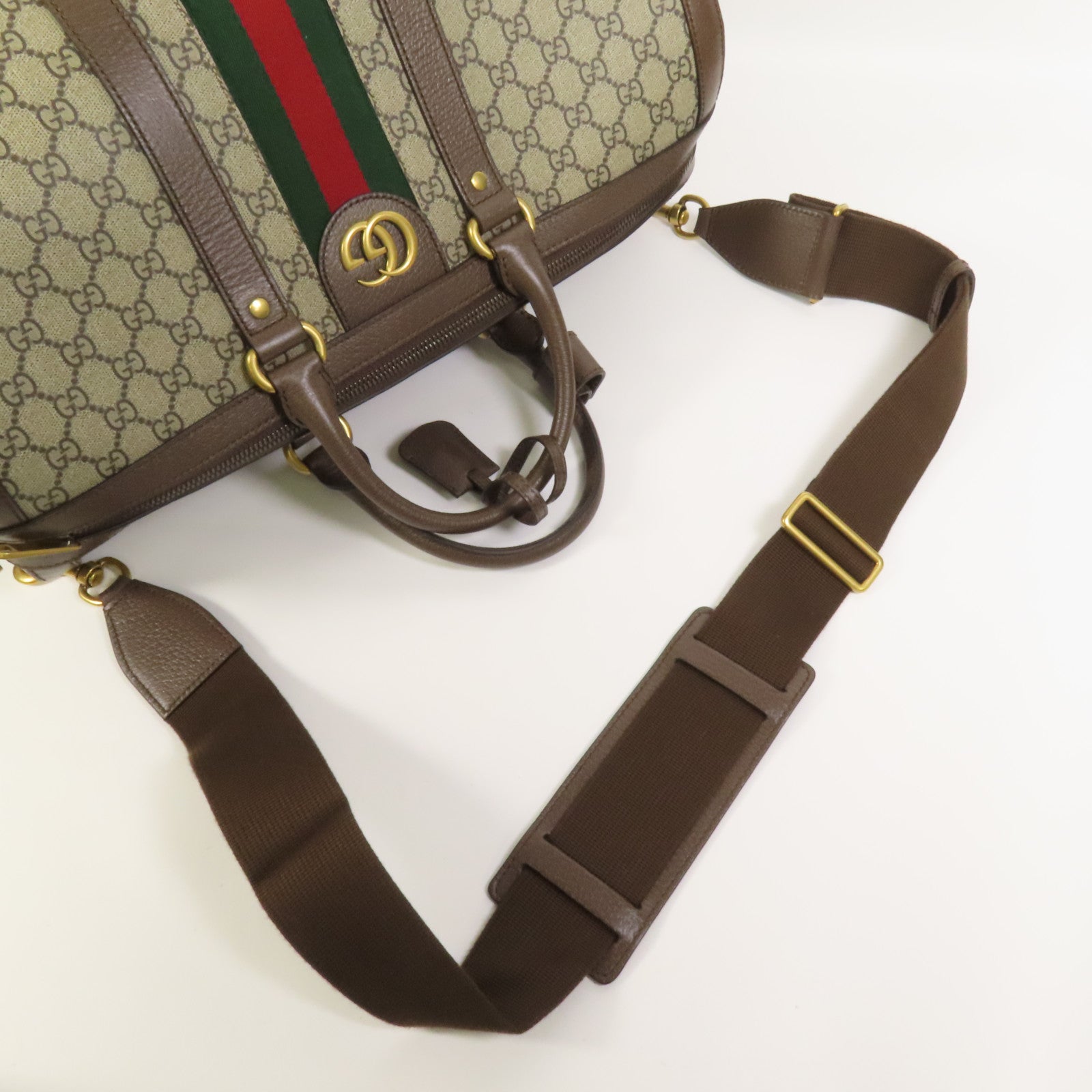 GUCCI 【激減優惠】塗層帆布Savoy Medium Duffel金扣手挽肩背兩用袋