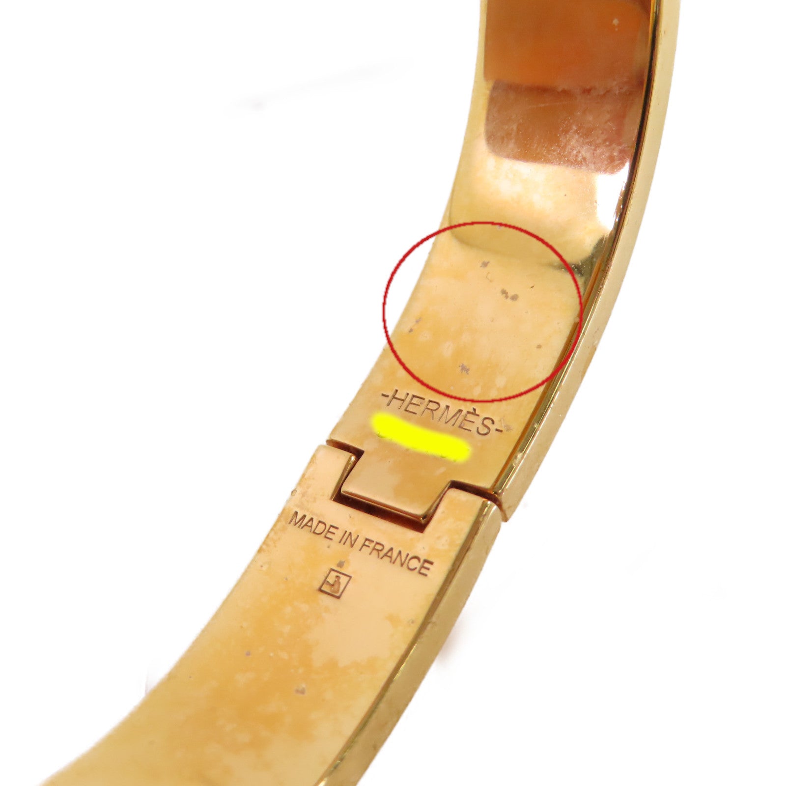 HERMES 金屬/琺瑯Clic-Clac HBracelet金扣手鐲黑色