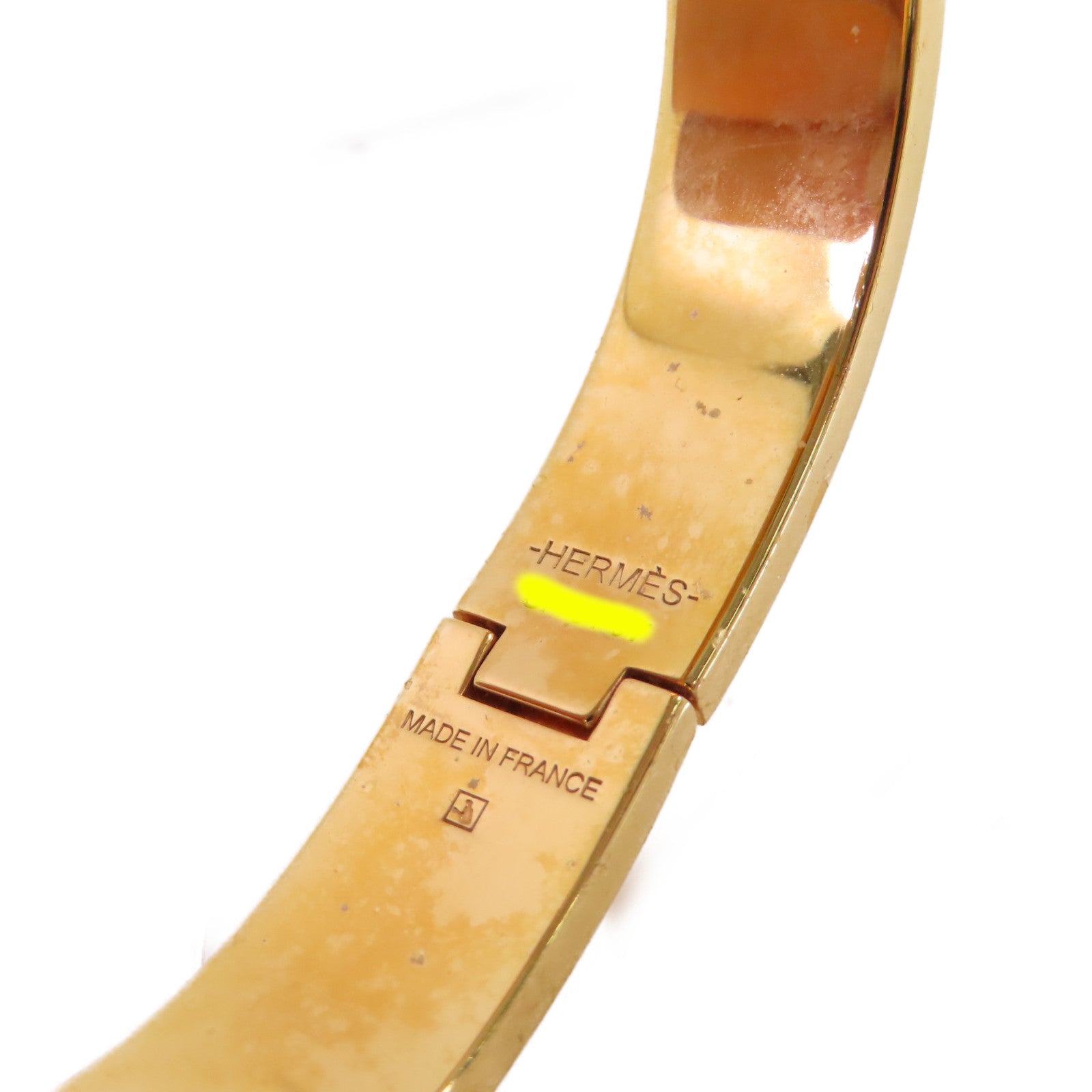 HERMES 金屬/琺瑯Clic-Clac HBracelet金扣手鐲黑色