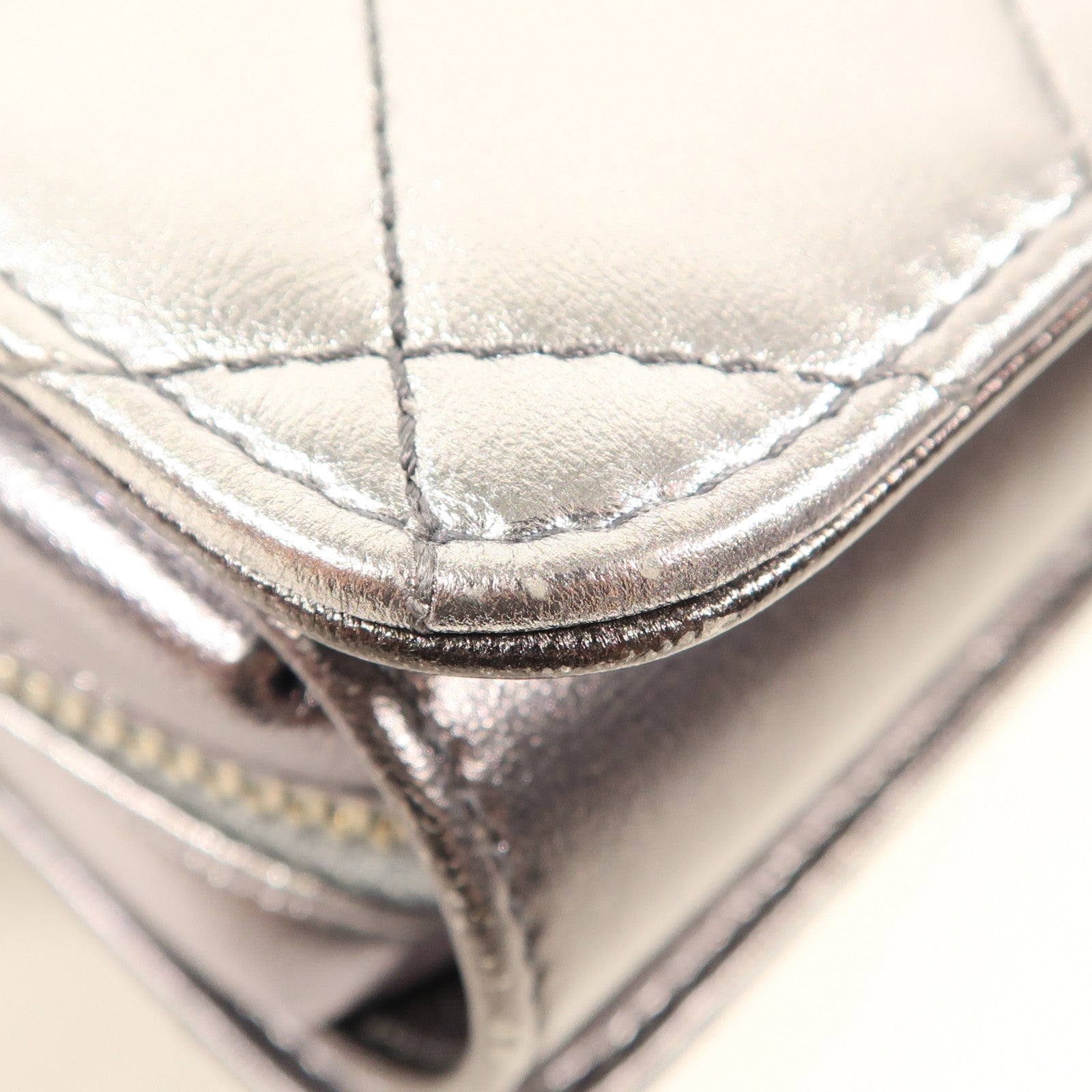 CHANEL 皮革Chain Shoulder銀扣鏈帶肩背袋