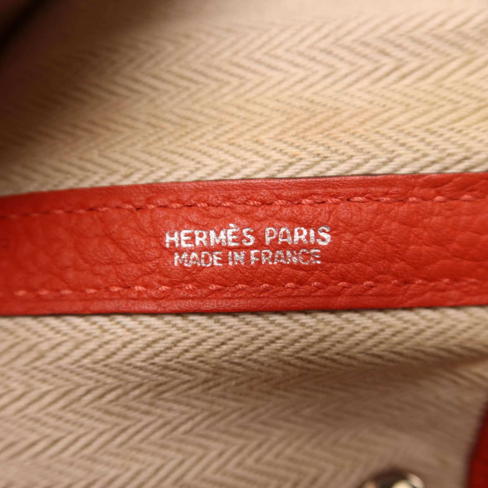 HERMES Clemence皮革Garden Party PM手挽袋Rouge Tomate