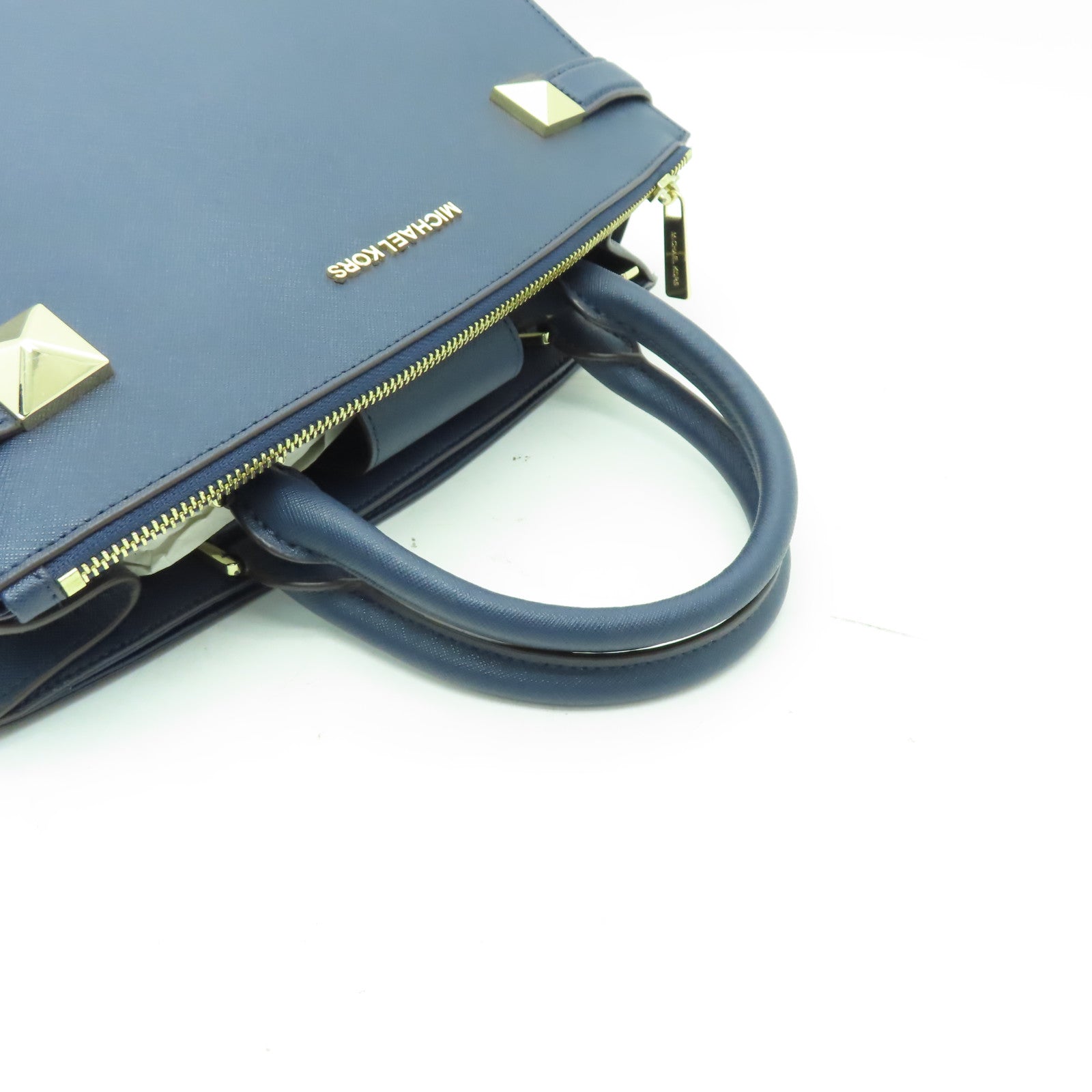 Michael Kors 【激減優惠】牛皮皮革Shoulder Bag金扣手挽肩背兩用袋藍色