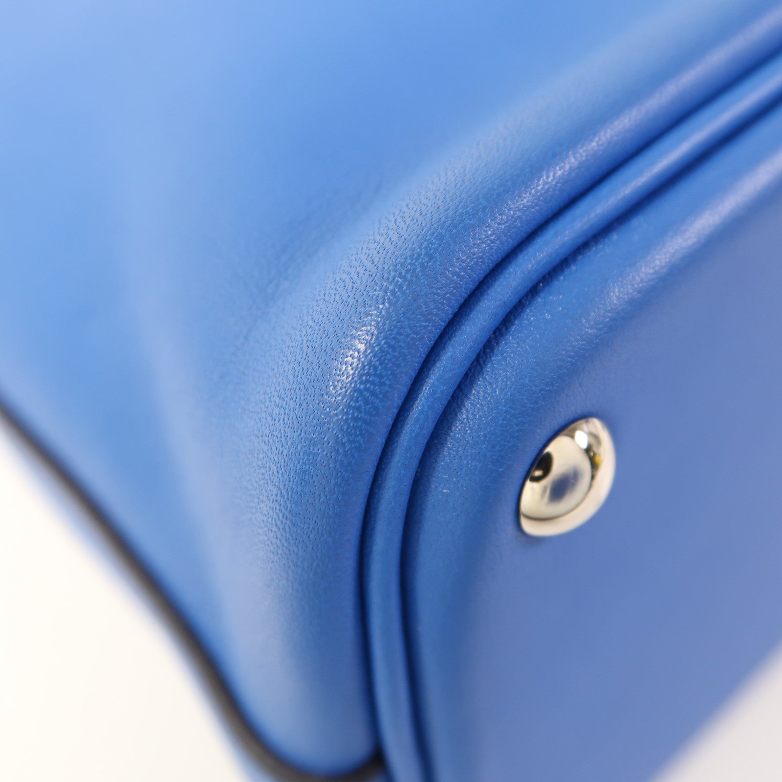 HERMES Swift皮革Bolide 27銀扣手挽肩背兩用袋Bleu Zanzibar