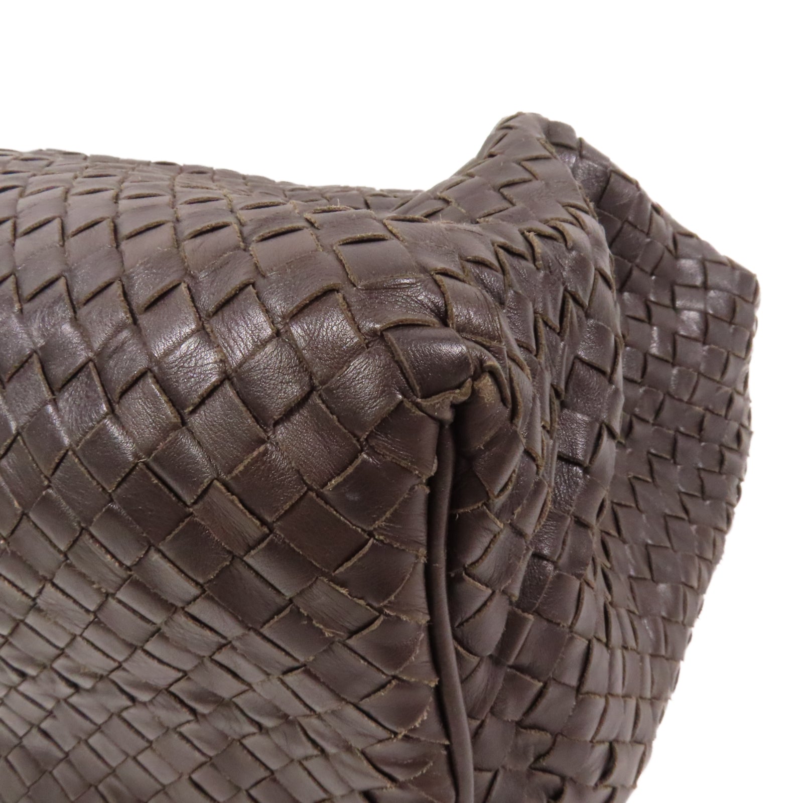 BOTTEGA VENETA 織紋皮革Handle Bag銀扣手挽袋黑色