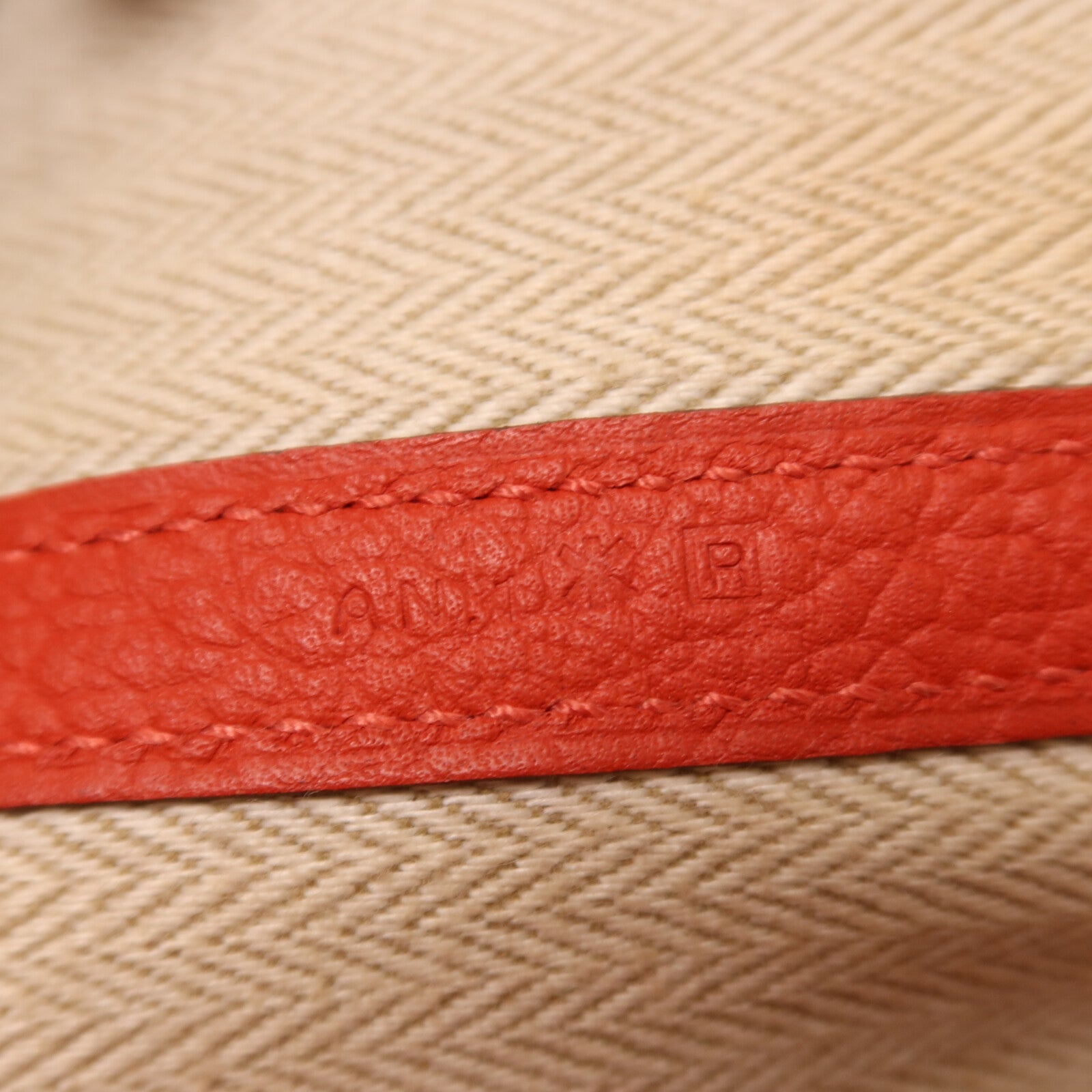 HERMES Clemence皮革Garden Party PM手挽袋Rouge Tomate