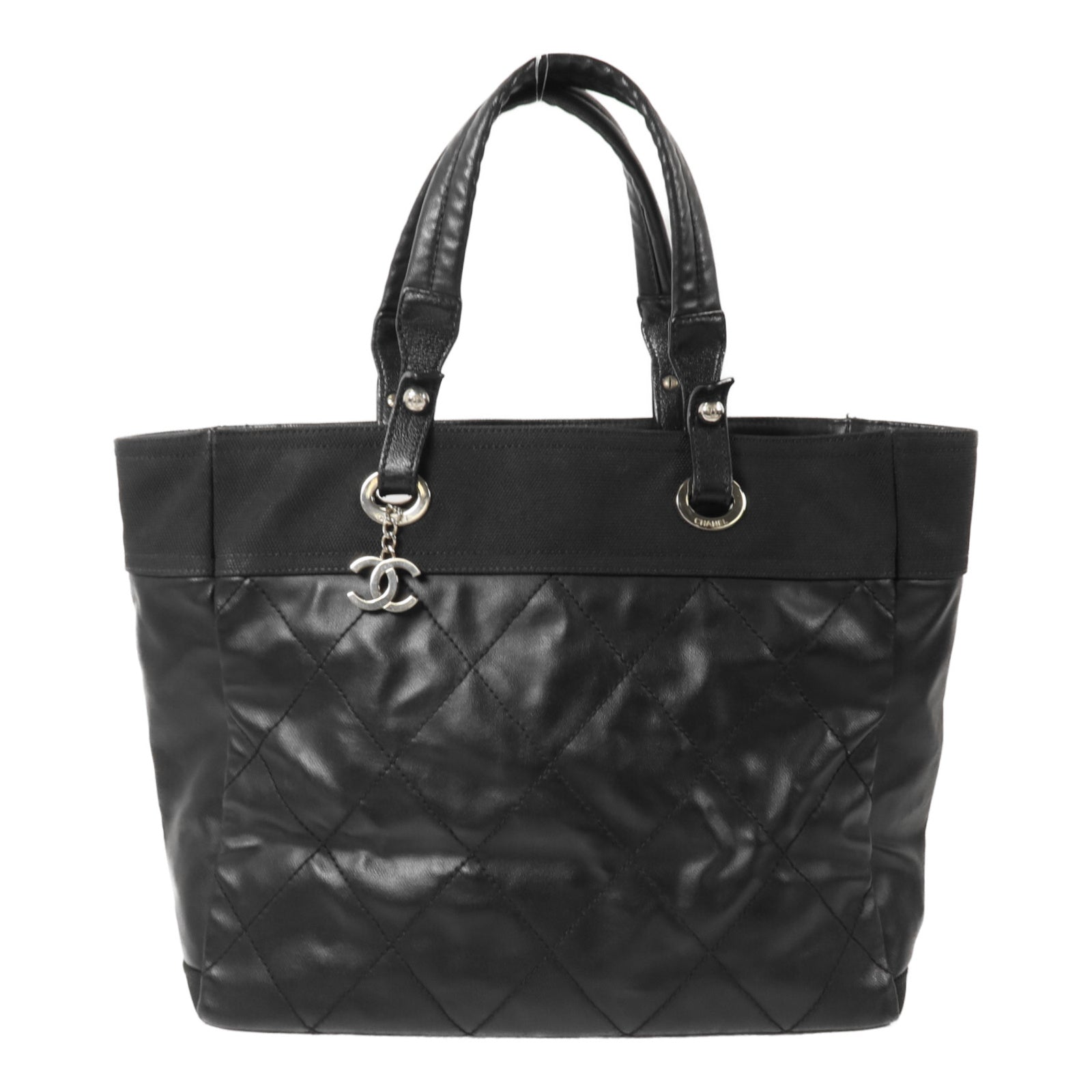 CHANEL 牛皮皮革/塗層帆布Paris Biarritz Tote手挽袋