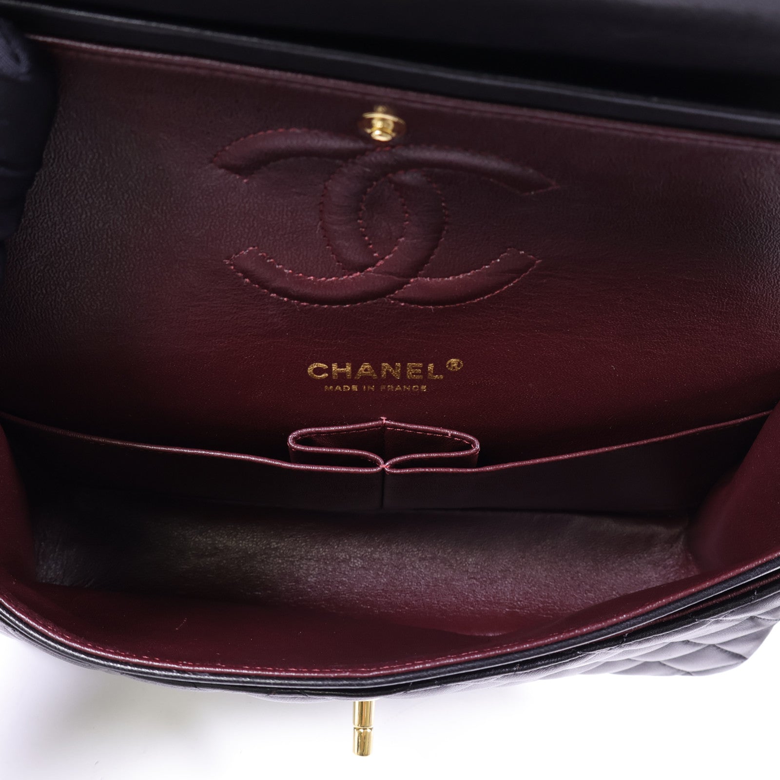 CHANEL 羊皮皮革Classic 25金扣手挽肩背兩用袋