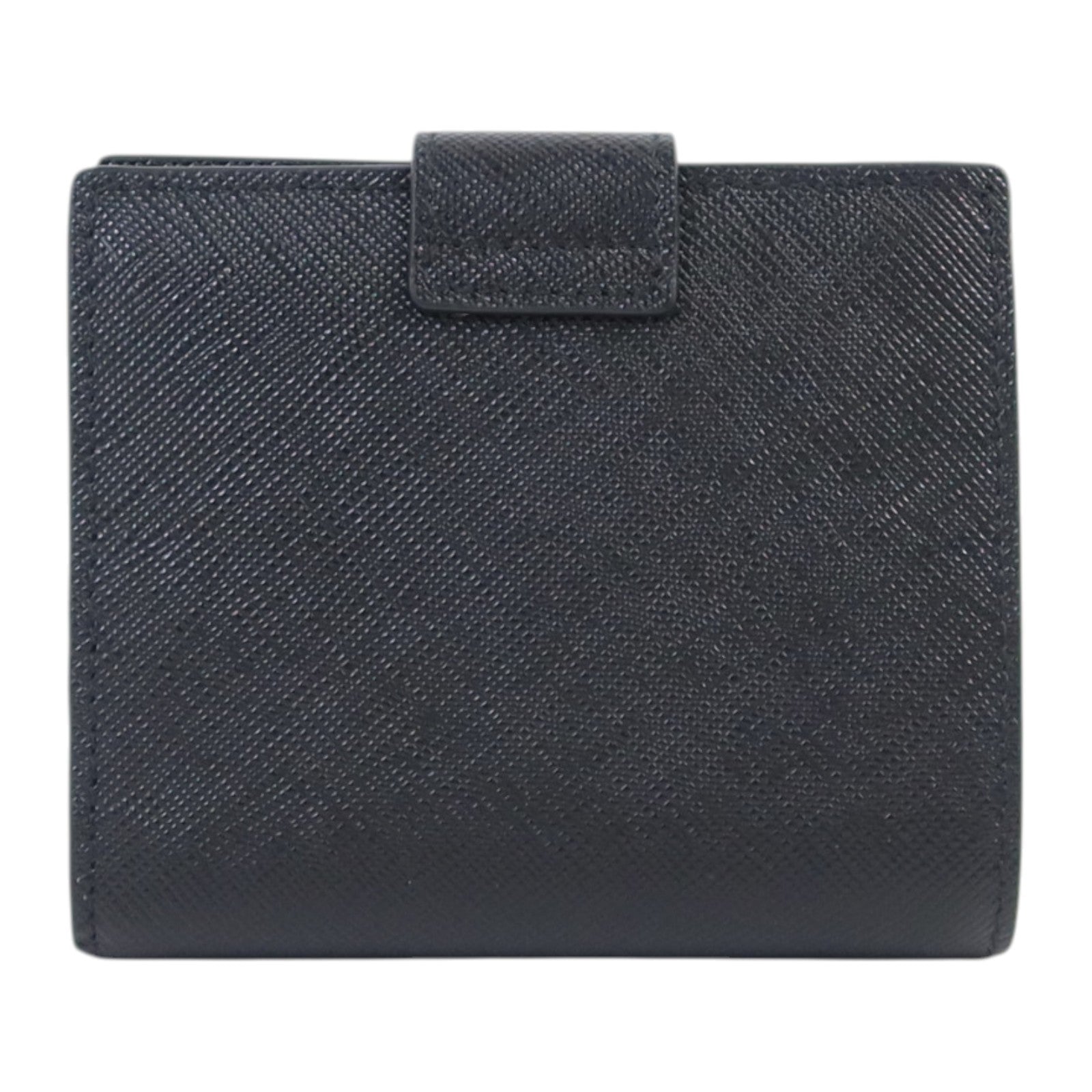 PRADA Saffiano皮革Short Flap Wallet銀扣錢包