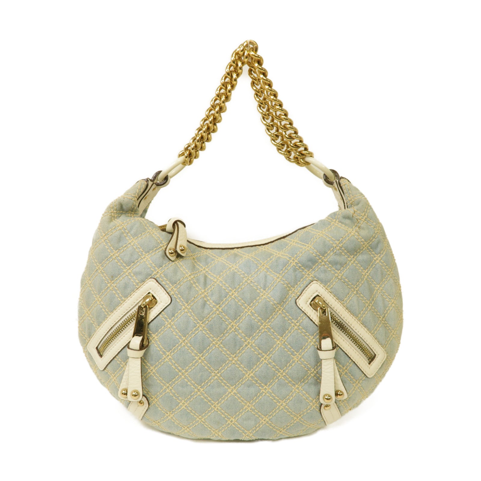 MARC JACOBS 帆布Shoulder Bag金扣肩背袋藍色