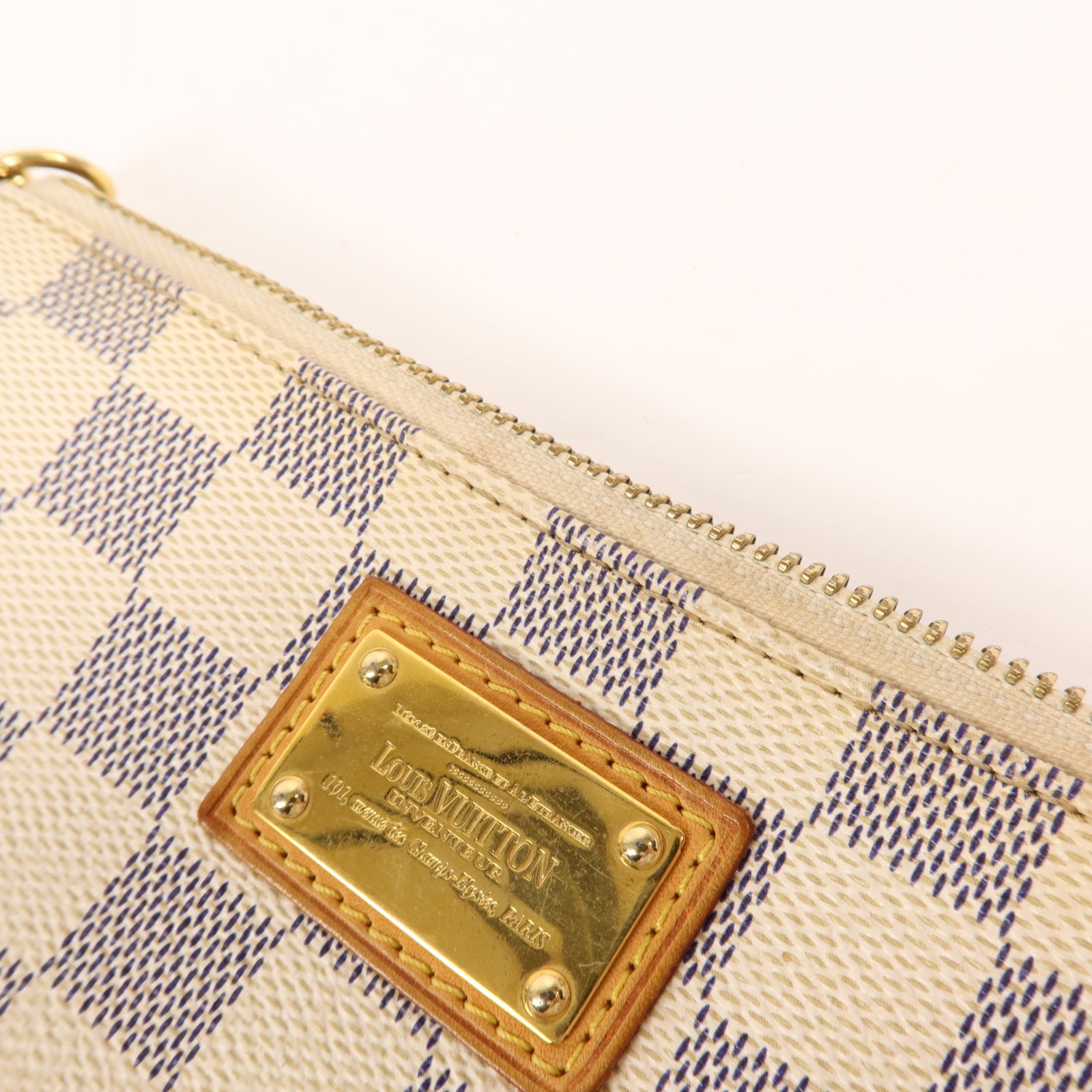 LOUIS VUITTON Damier Azur Pochette Mira金扣手拿包