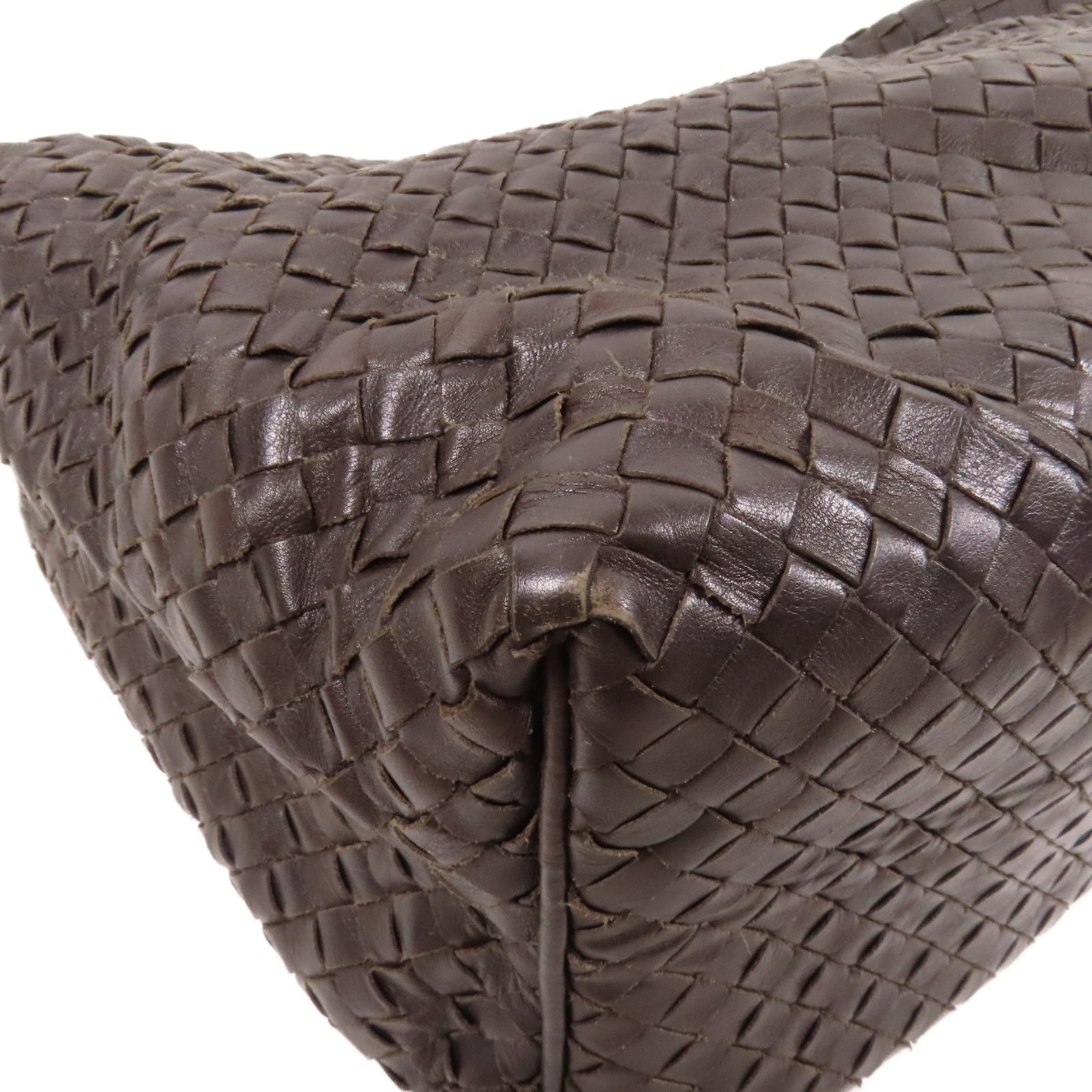 BOTTEGA VENETA 織紋皮革Handle Bag銀扣手挽袋黑色