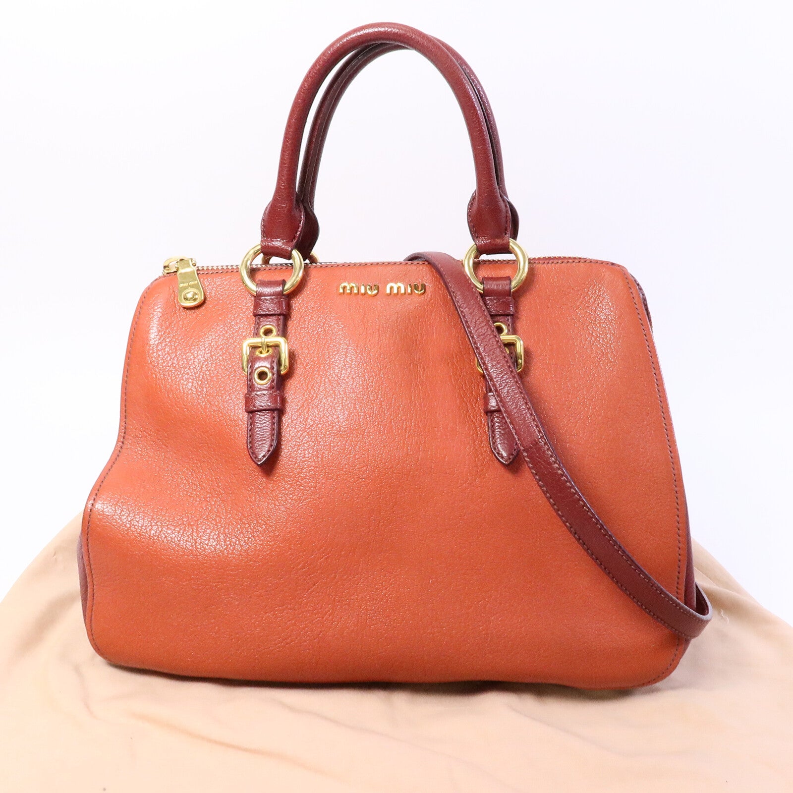 Miu Miu 羊皮皮革2 Way Shoulder Bag手挽肩背兩用袋