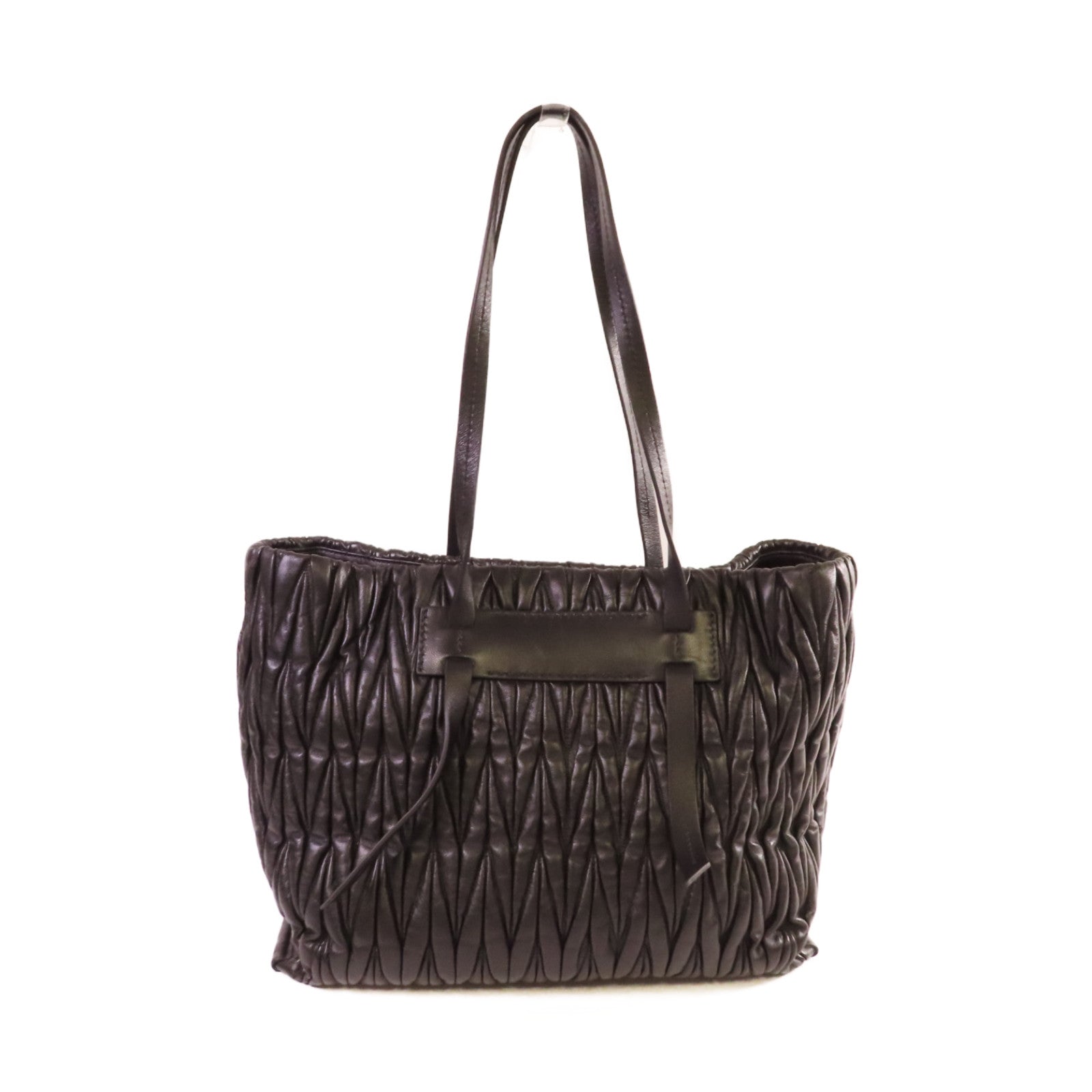 Miu Miu 牛皮皮革Matelasse Shoulder Bag金扣肩背袋黑色