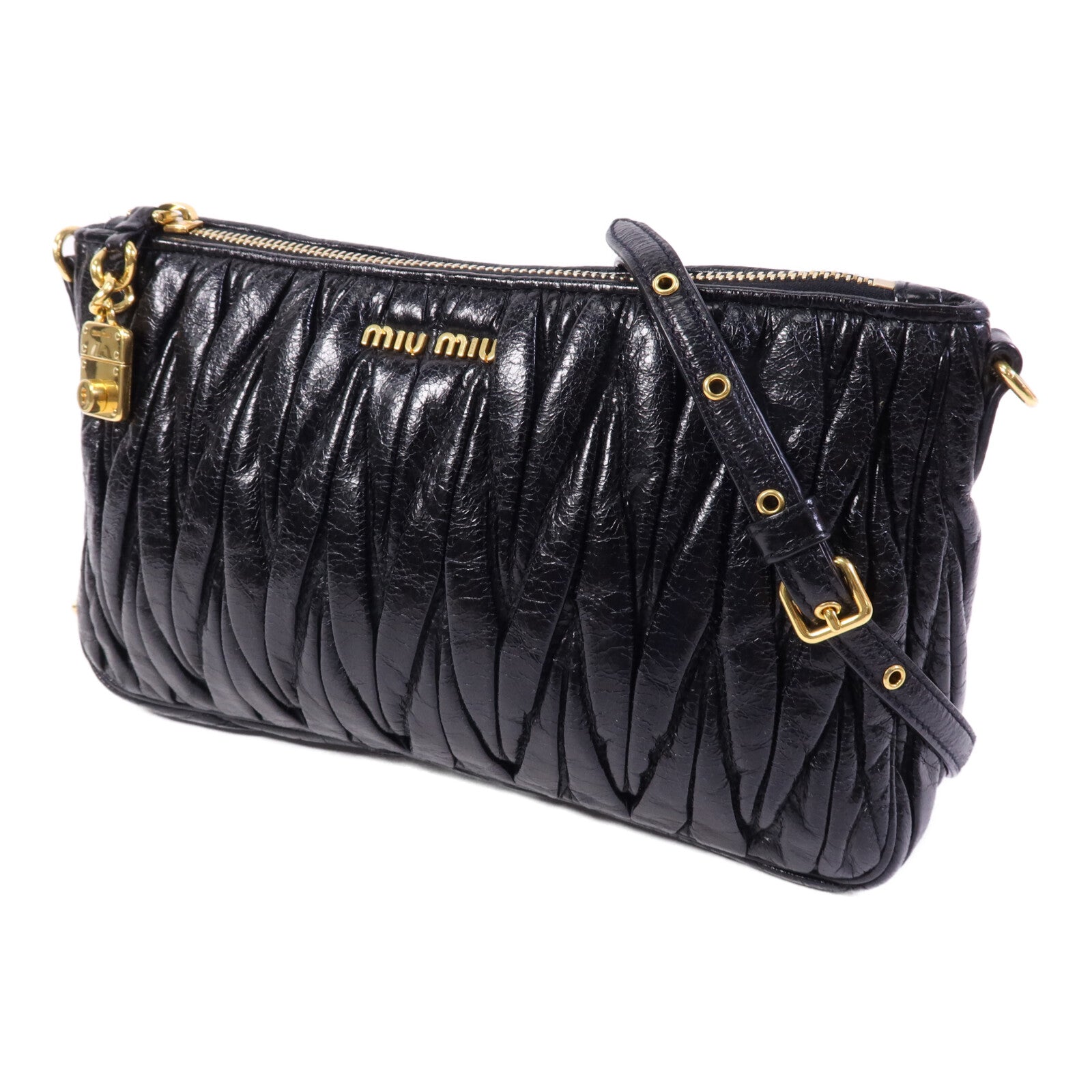 Miu Miu 羊皮皮革Shoulder Bag金扣肩背袋