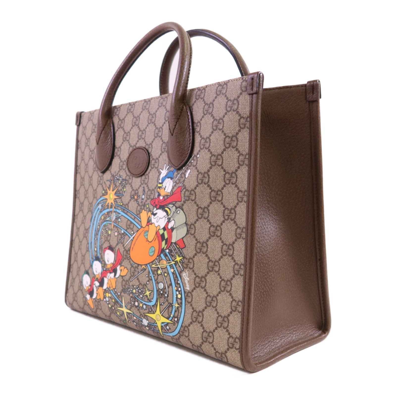 GUCCI 塗層帆布Disney GG Supreme金扣手挽肩背兩用袋