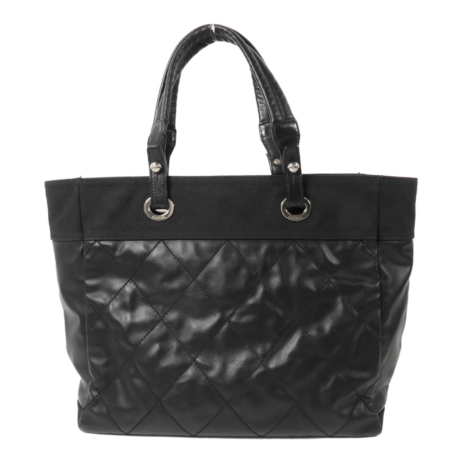 CHANEL 牛皮皮革/塗層帆布Paris Biarritz Tote手挽袋