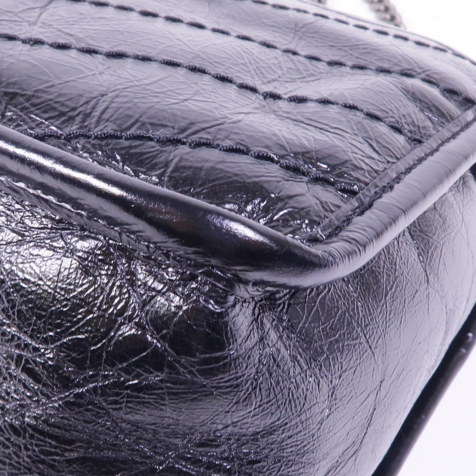 YVES SAINT LAURENT 牛皮皮革Niki Baby銀扣鏈帶肩背袋