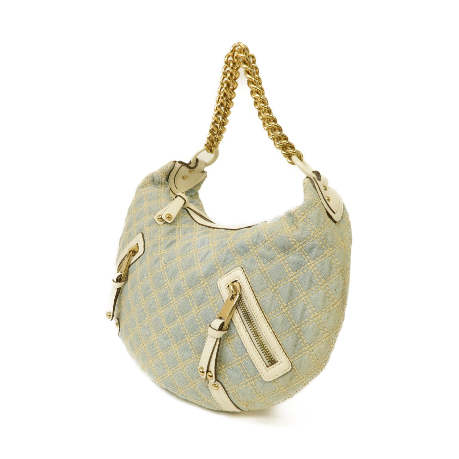 MARC JACOBS 帆布Shoulder Bag金扣肩背袋藍色