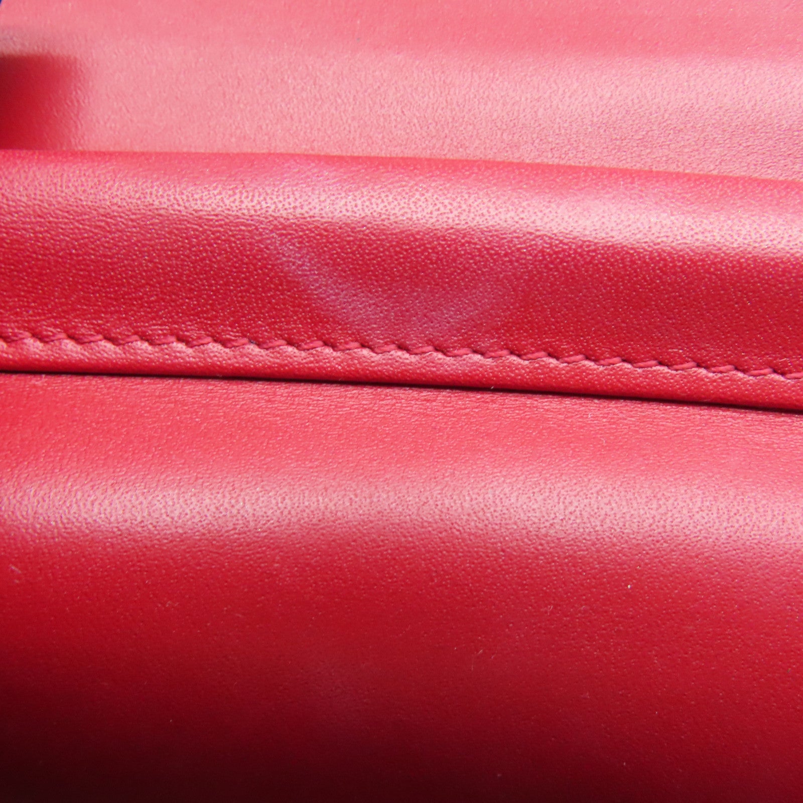 CHANEL Rhombus Patent Leather Wallet on Chain Shoulder Bag Red