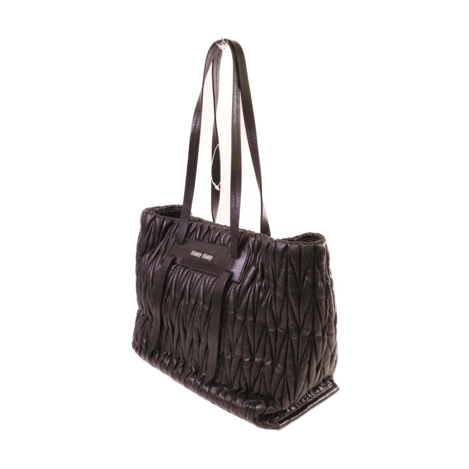 Miu Miu 牛皮皮革Matelasse Shoulder Bag金扣肩背袋黑色